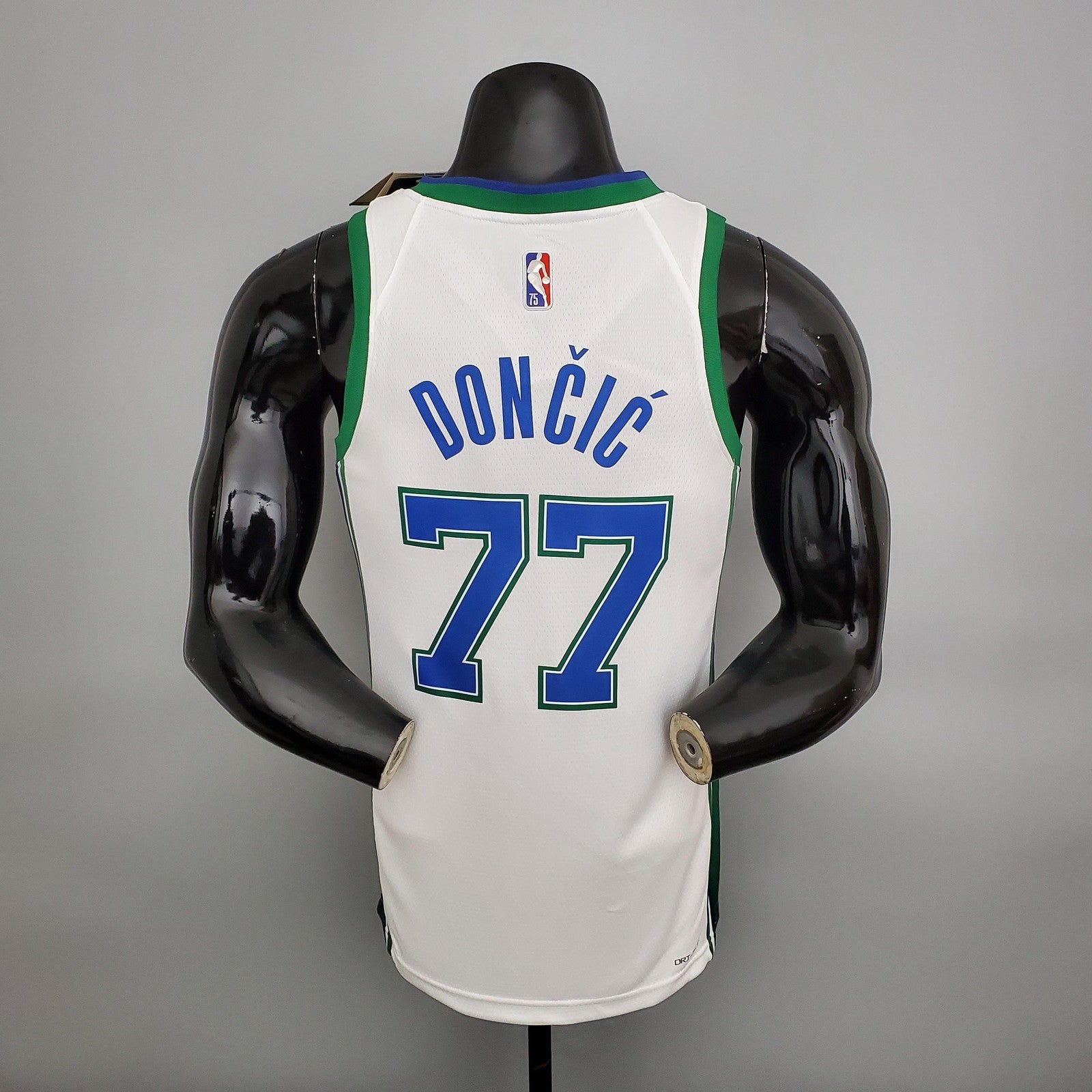 2022 Dallas Mavericks Doncic#77 Lone Ranger City Edition White and Green Nba Jersey