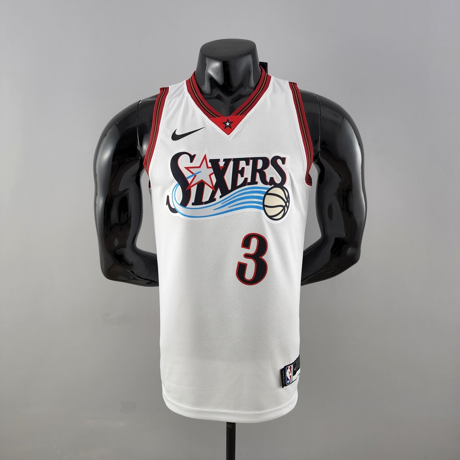 Retro Philadelphia 76ers Iverson #3 Big Meteor White Nba Jersey