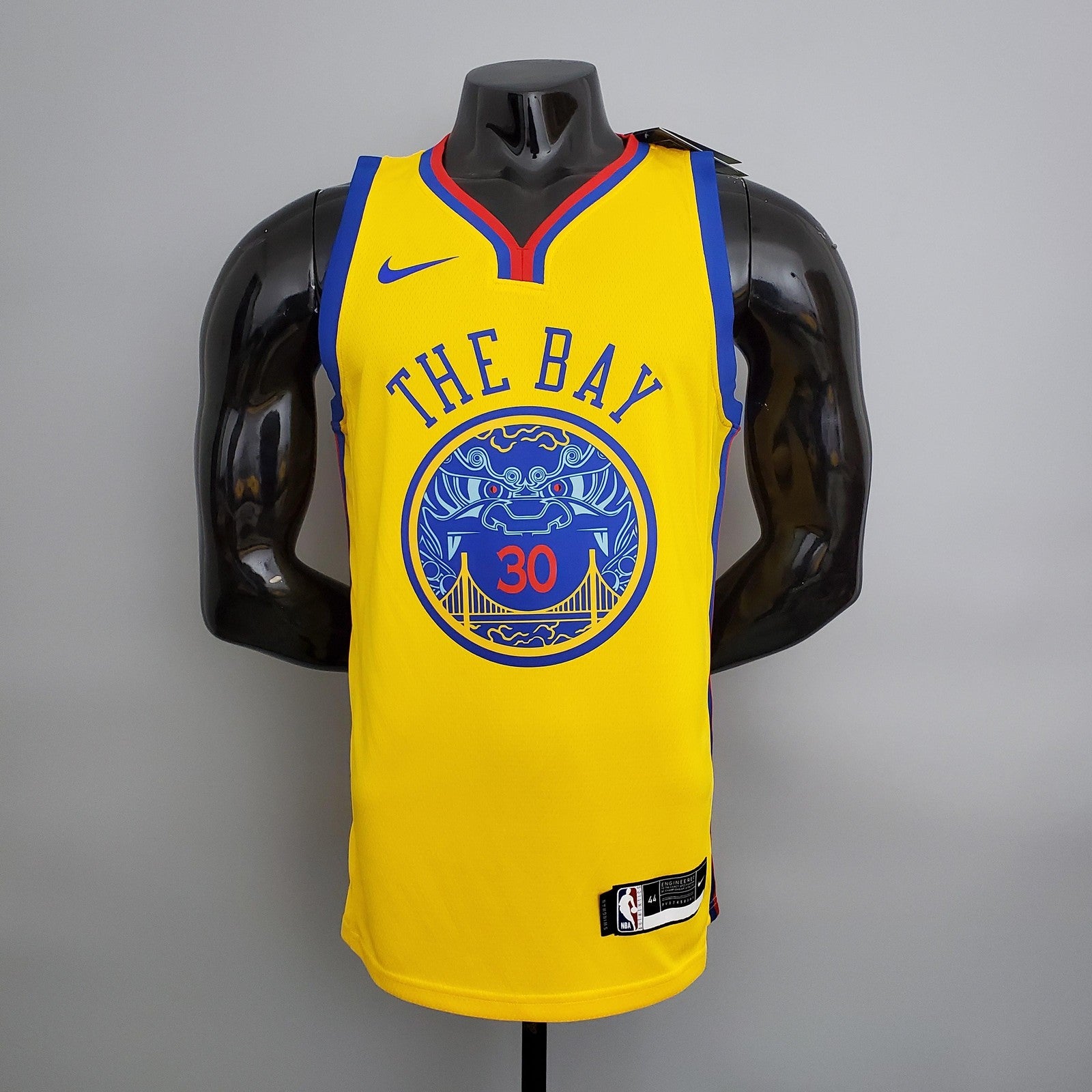 2018 Warriors#30 Chinese Dragon Robe Yellow Nba Jersey