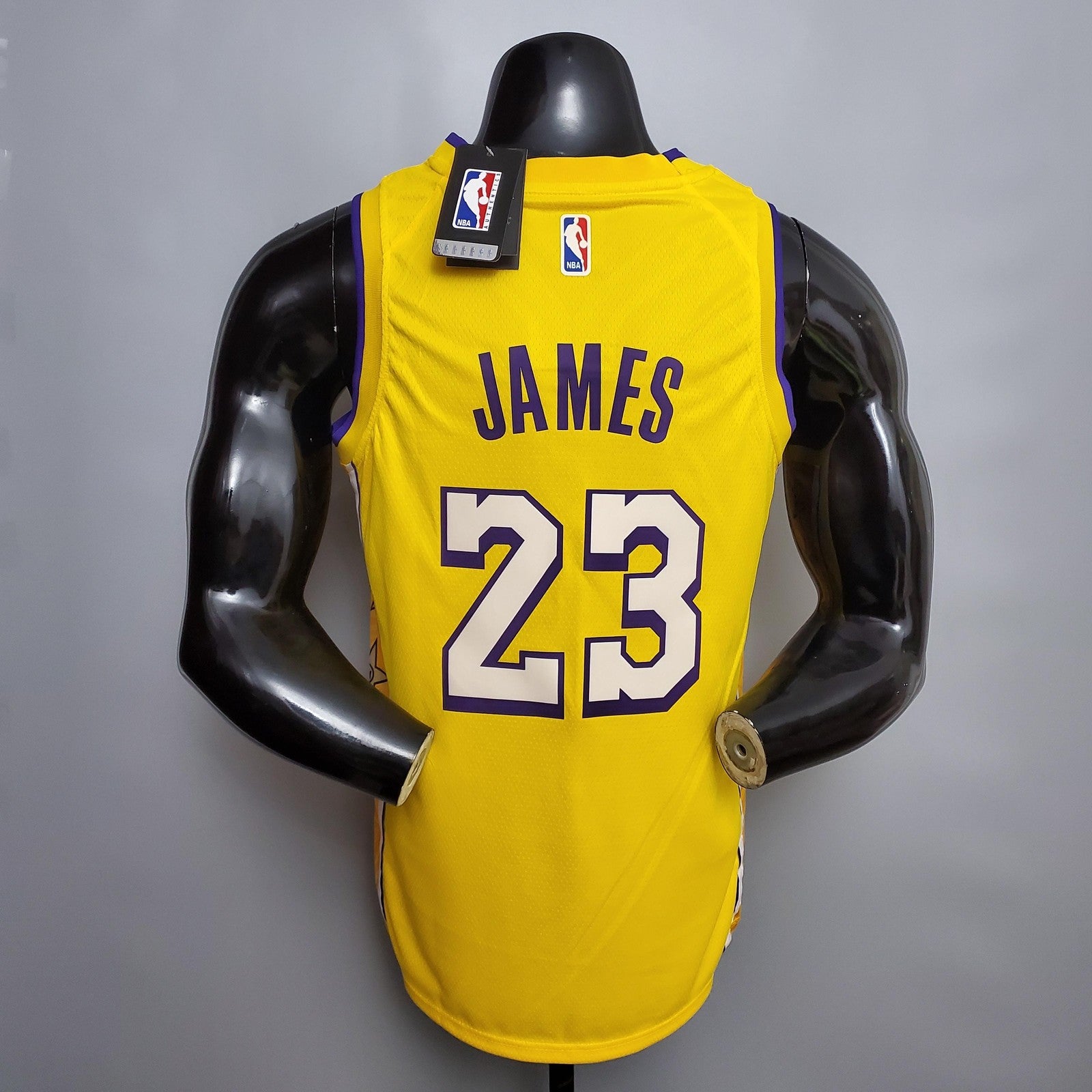 James #23 Lakers V Neck City Edition Yellow Nba Jersey Nike Connect Recognition