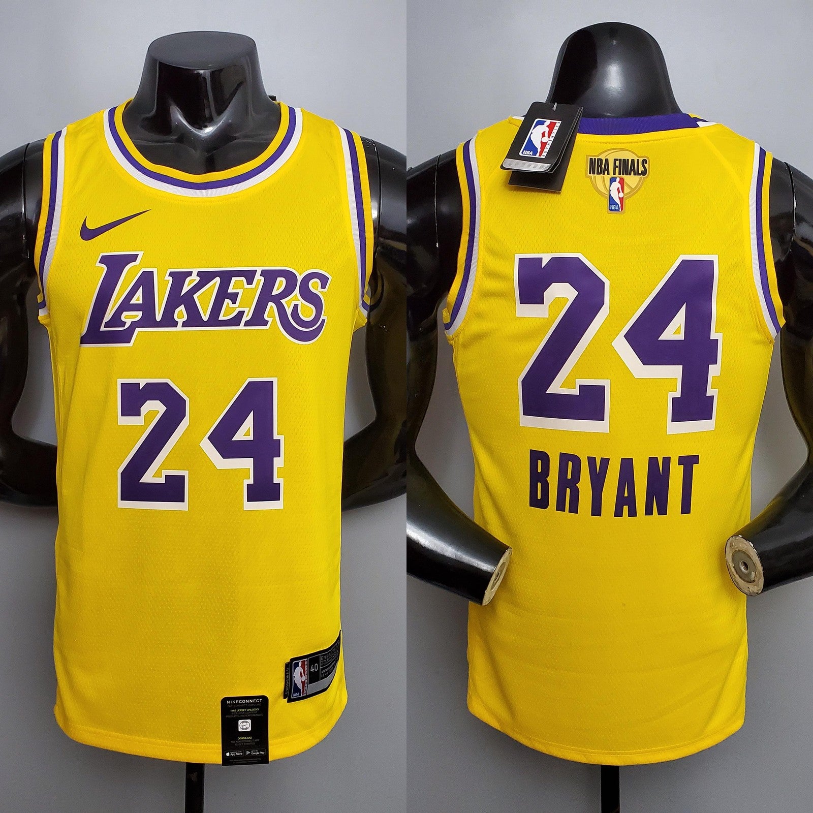New Bryant #24 Lakers Commemorative Edition Round Neck Yellow Nba Jersey