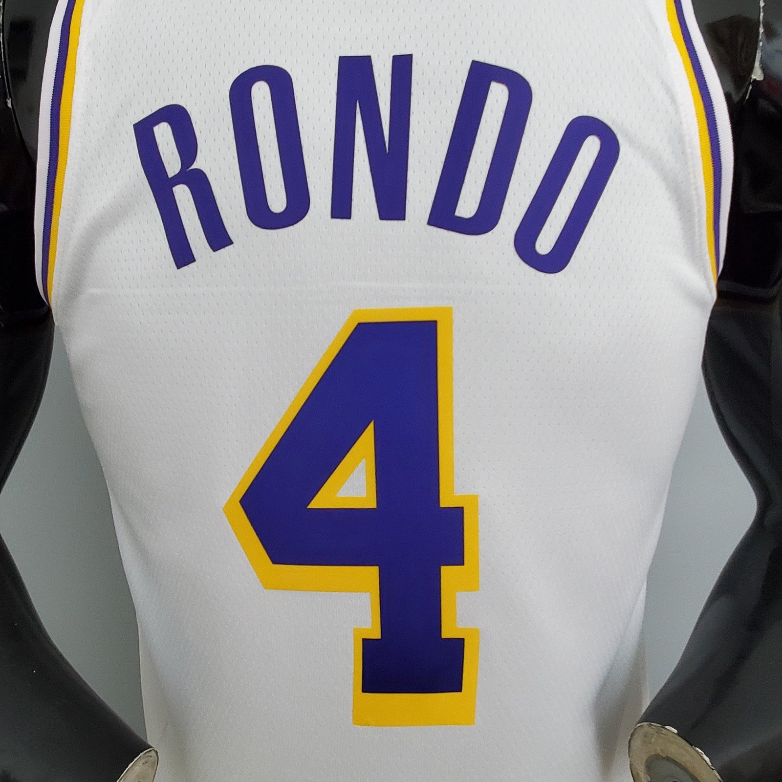 Los Angeles Lakers Rondo#4 Crew Neck White Nba Jersey