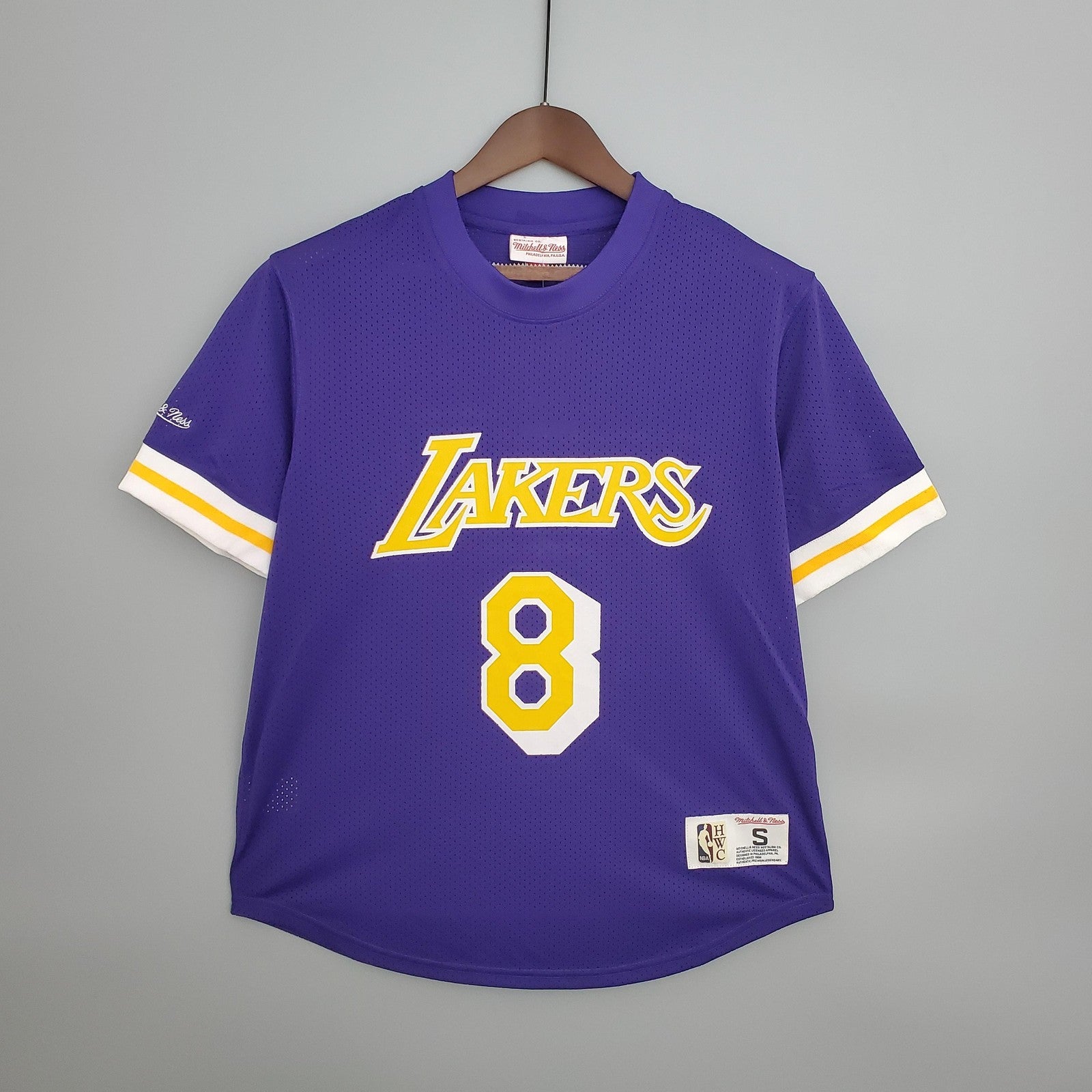 Mitchellness Lakers Purple No 8 Bryant Retro Mesh Short Sleeve