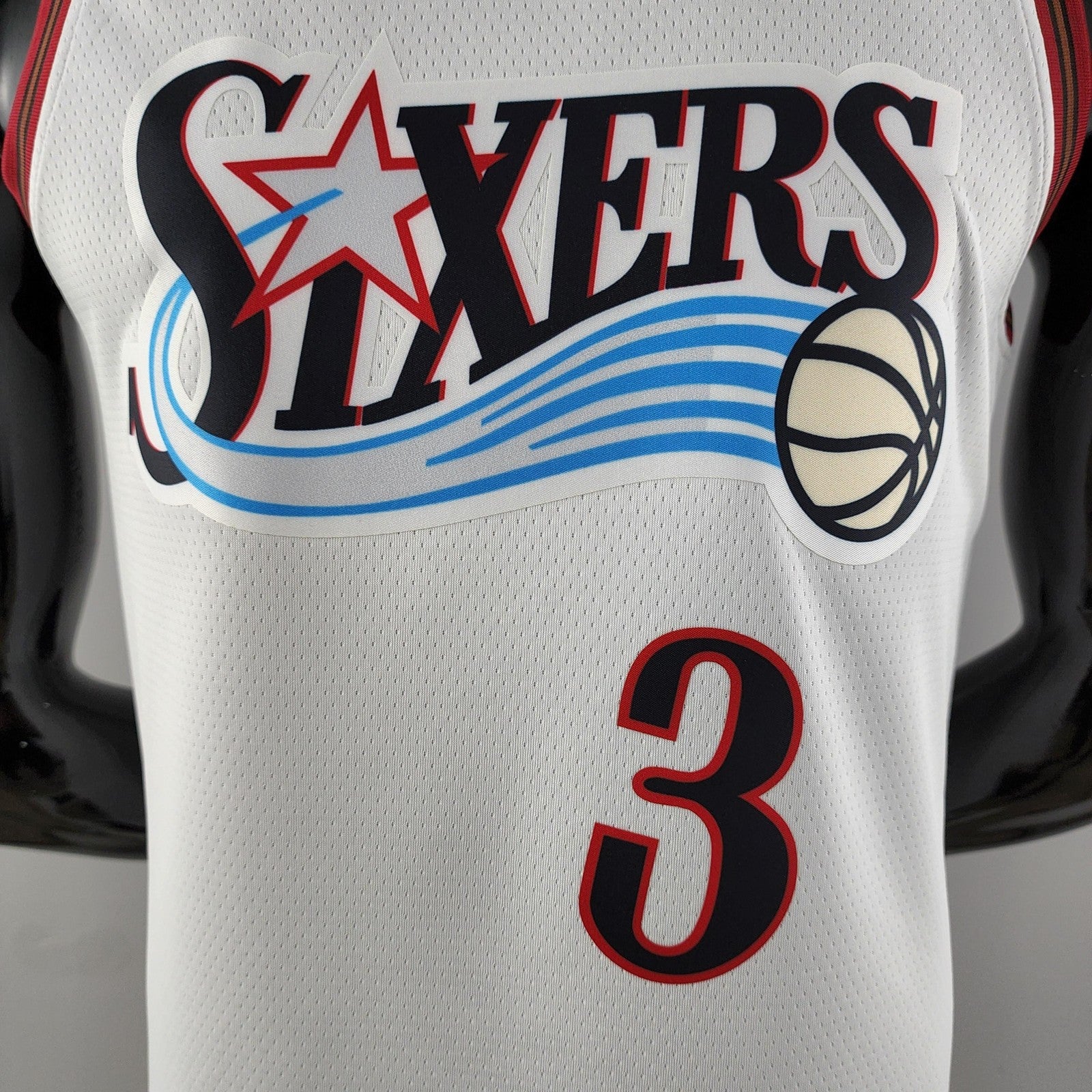 Retro Philadelphia 76ers Iverson #3 Big Meteor White Nba Jersey