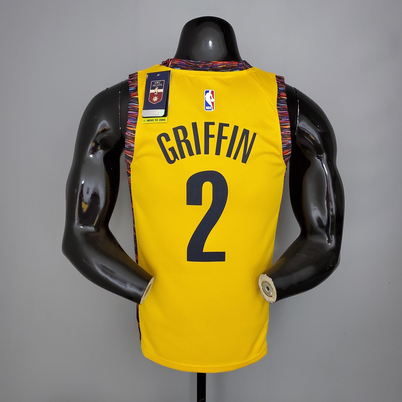 Griffin#2 Brooklyn Nets Commemorative Edition Yellow Nba Jersey