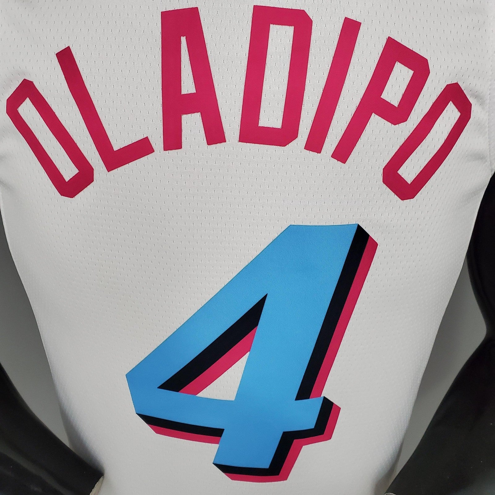 Oladipo#4 Miami Heat V Neck White Nba Jersey