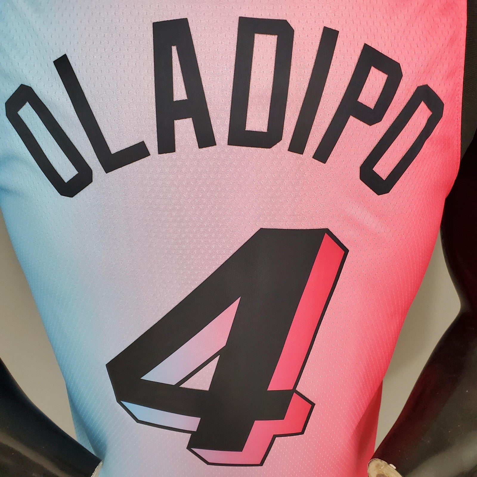 New Miami Heat Oladipo#4 City Edition Pink Blue Gradient Color (support Customization)