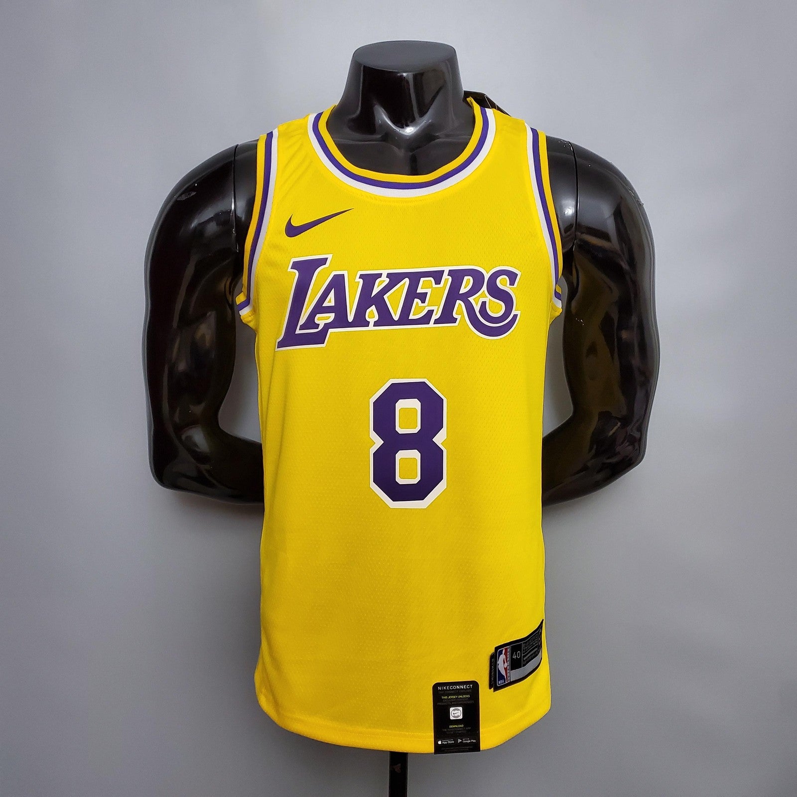 New Bryant #8 Los Angeles Lakers Commemorative Edition Round Neck Yellow Nba Jersey