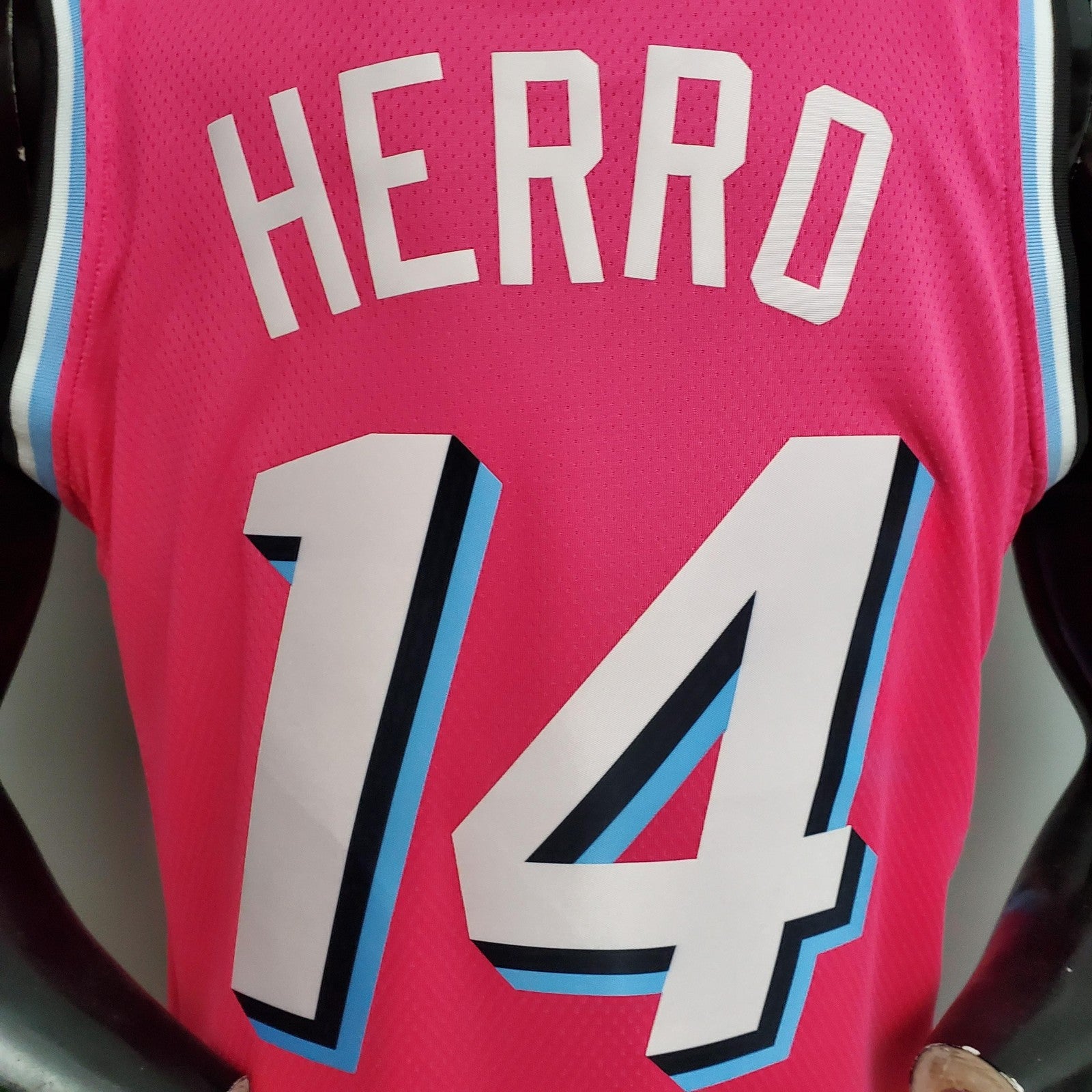 Herro#14 Miami Heat V Neck Pink Nba Jersey Nike Connect Recognition