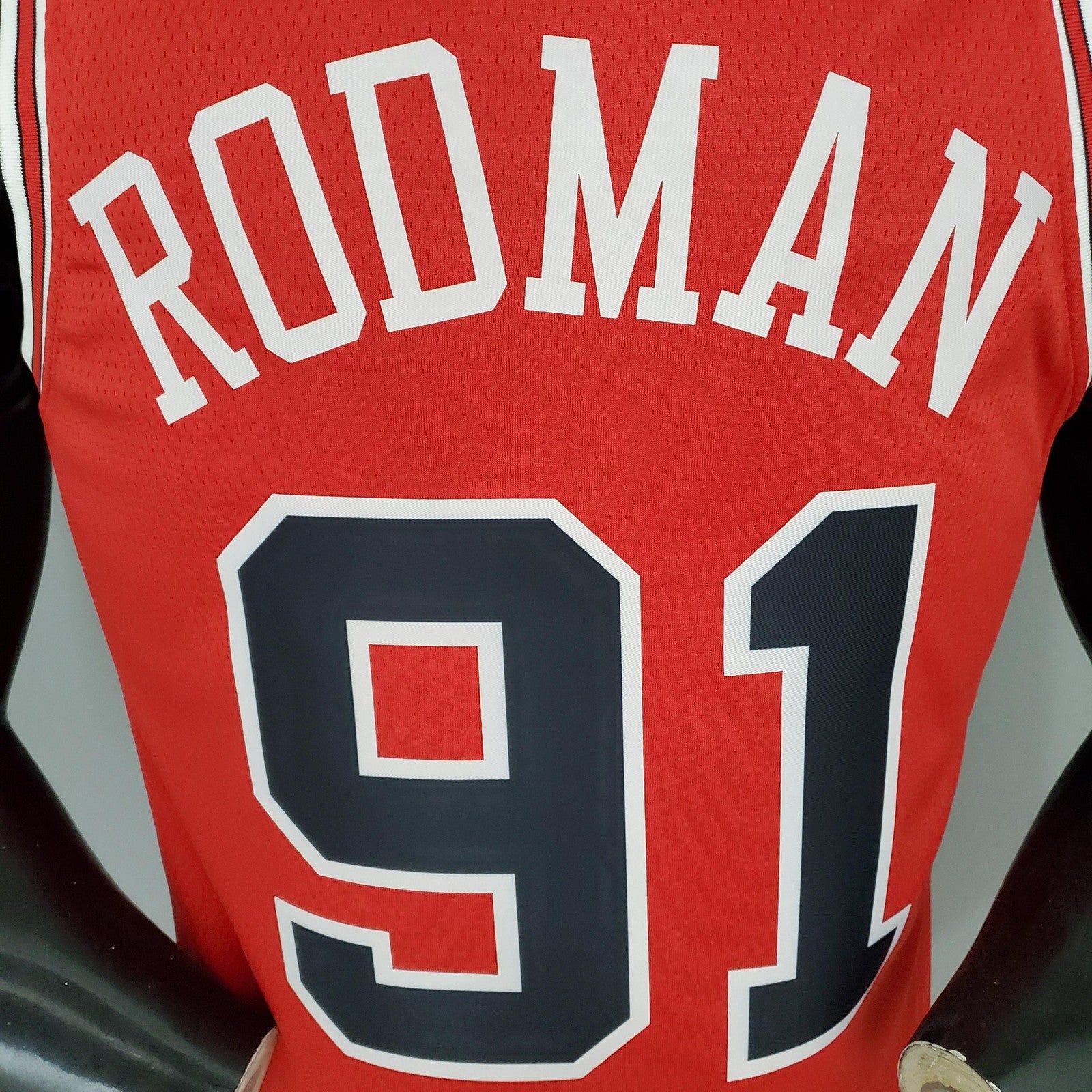 Rooman#91 Chicago Bulls Red Nba Jersey