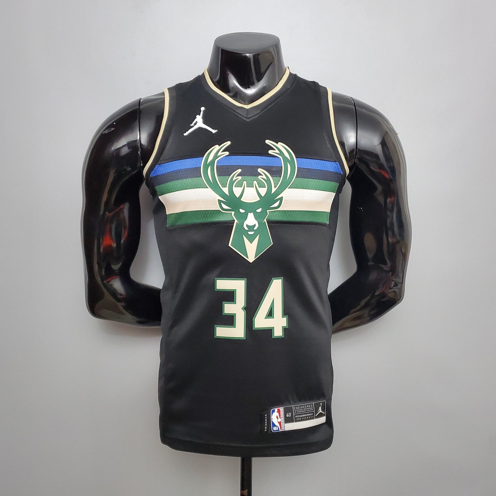 New Bucks Jordan Antetokounmpo #34 Theme Edition Black