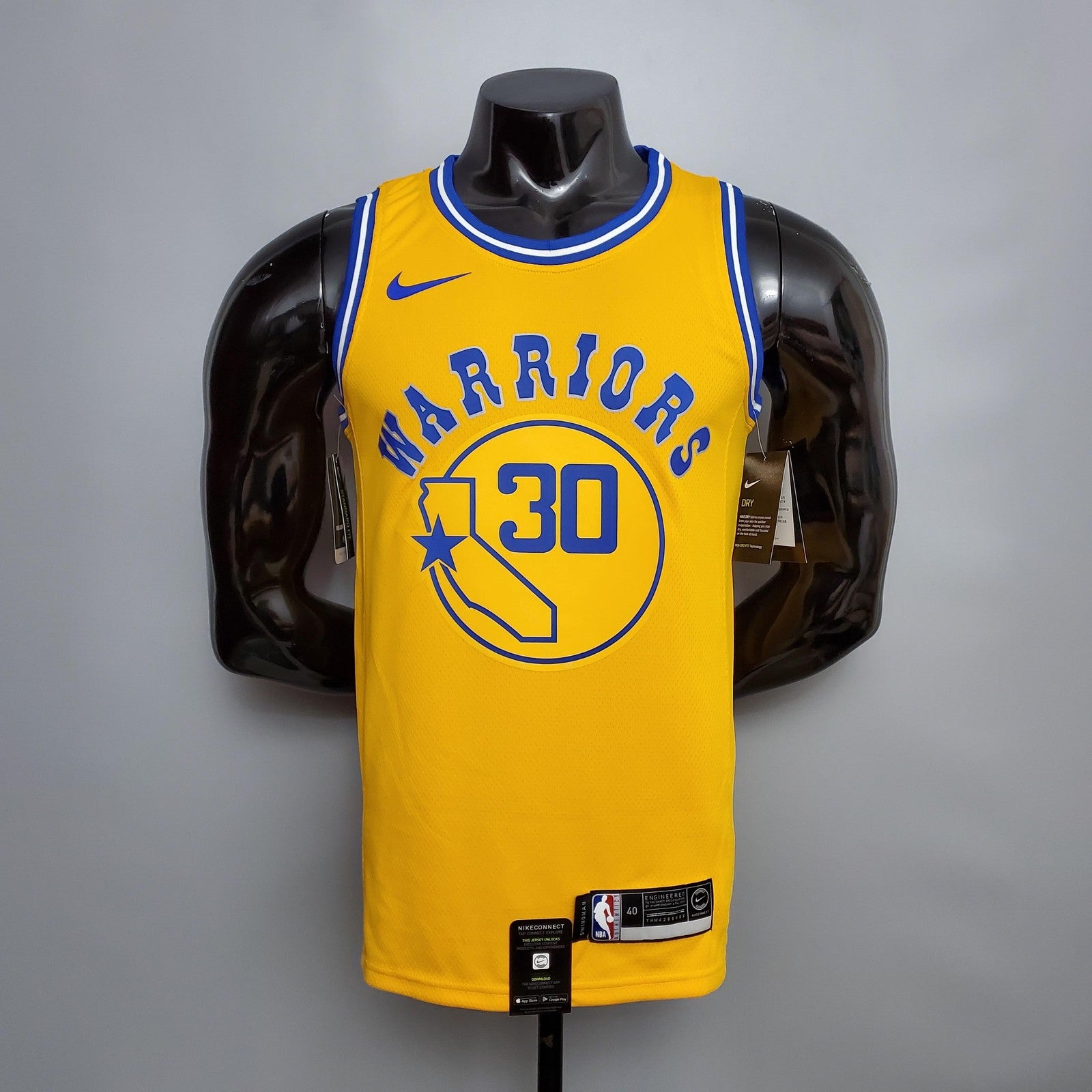 Retro Version Curry#30 Golden State Warriors Yellow Nba Jersey