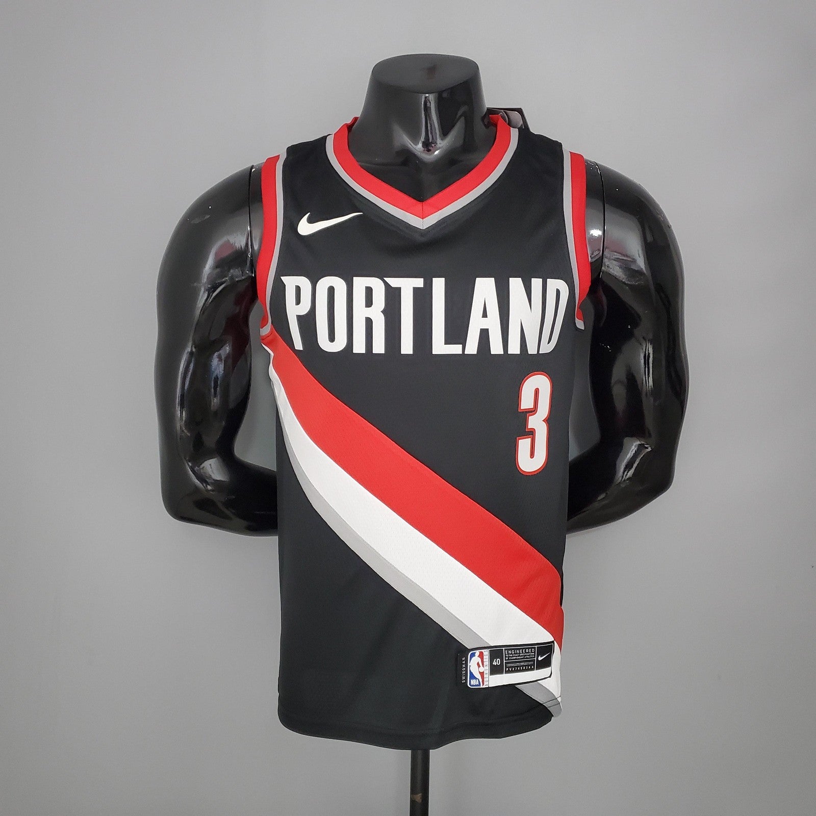 2021 Mccollum#3 Trail Blazers Home Black Nba Jersey