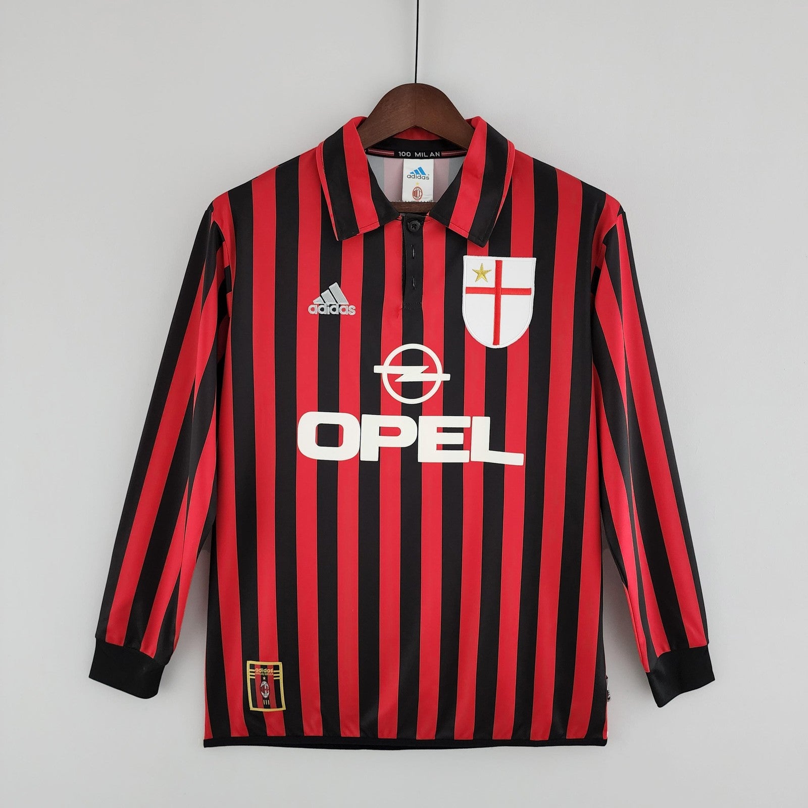 Retro Long Sleeve Ac Milan Home