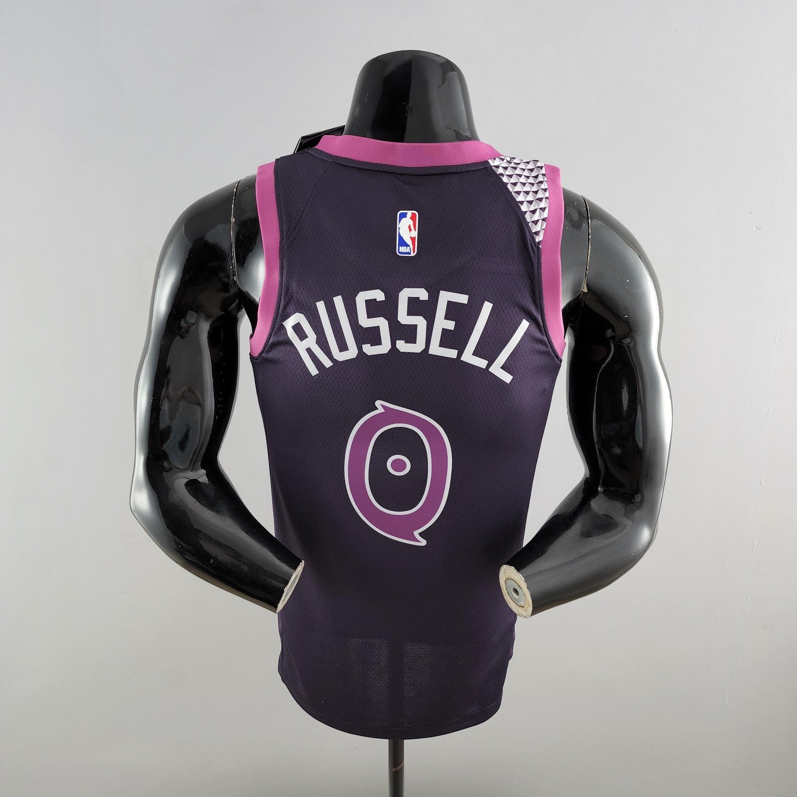Minnesota Timberwolves Russell#0 Black and Purple Nba Jersey