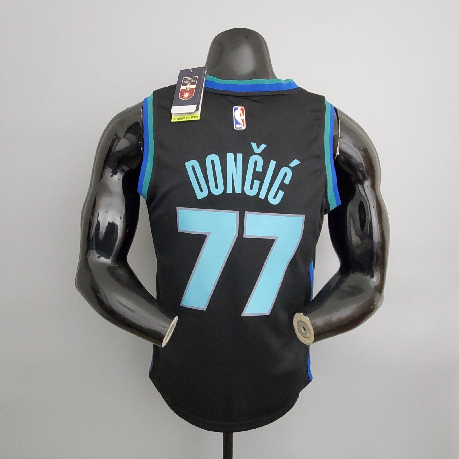 Dallas Mavericks Dongqiqi#77 Big Bull Head Black Nba Jersey