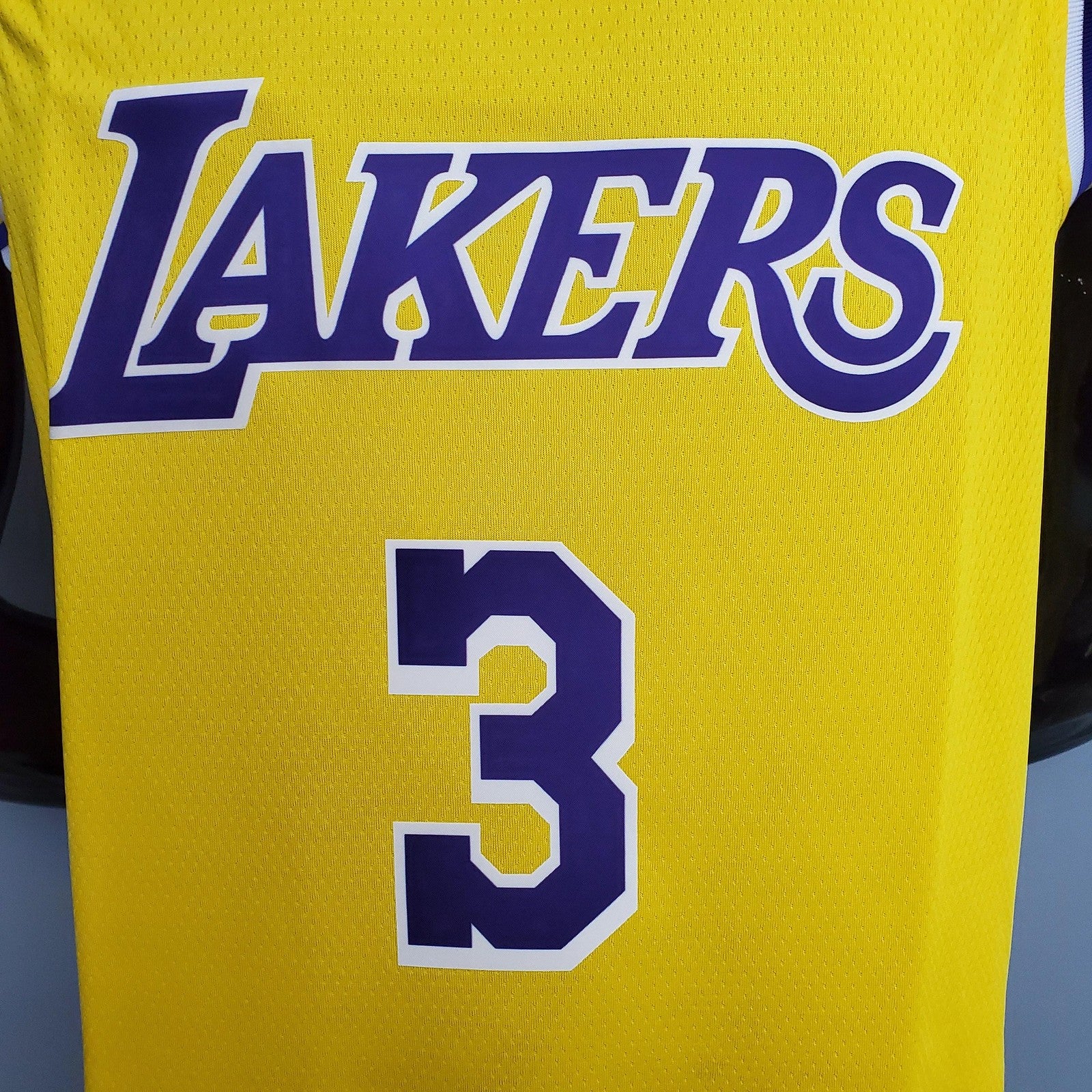 Davis #3 Lakers Round Neck Yellow Nba Jersey Nike Connect Recognition