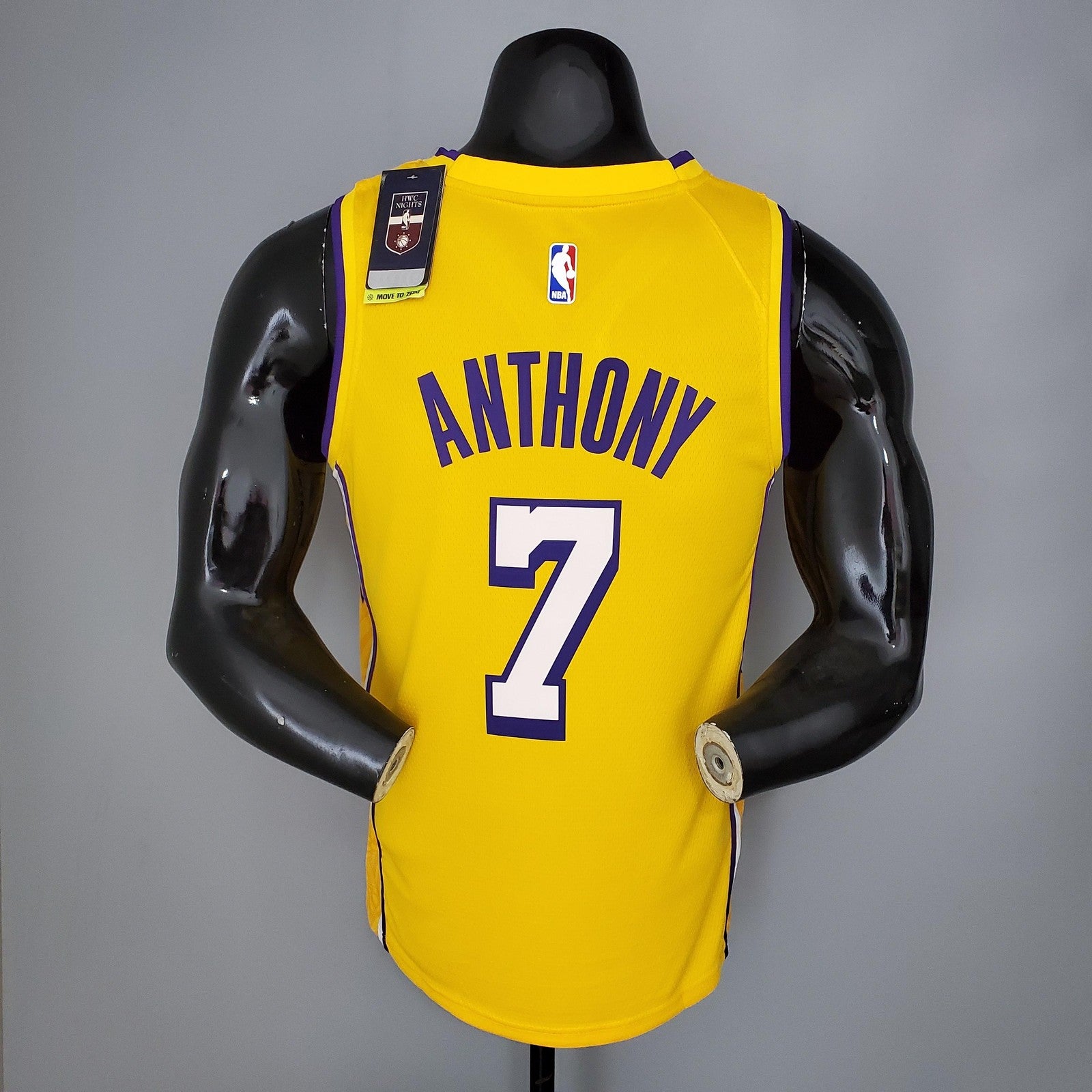 Anthony#7 Los Angeles Lakers V Neck City Edition Yellow Nba Jersey