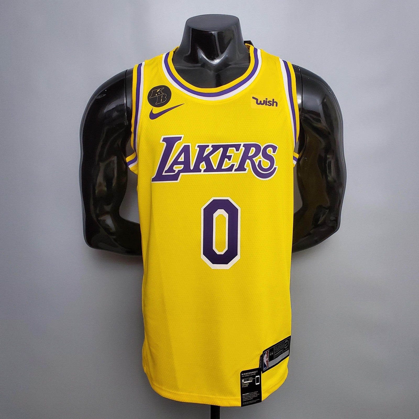 Kuzma #0 Lakers Commemorative Edition Round Neck Yellow Nba Jersey Nike Connect Recogn
