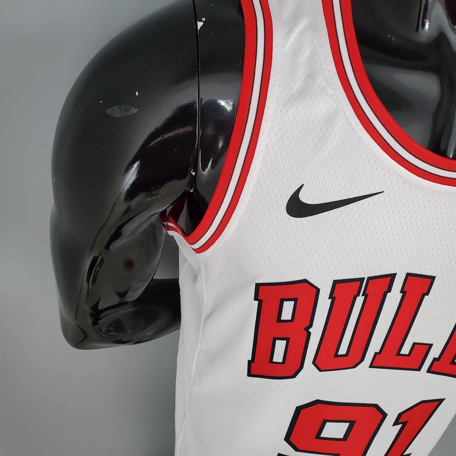 Rooman#91 Chicago Bulls White Nba Jersey