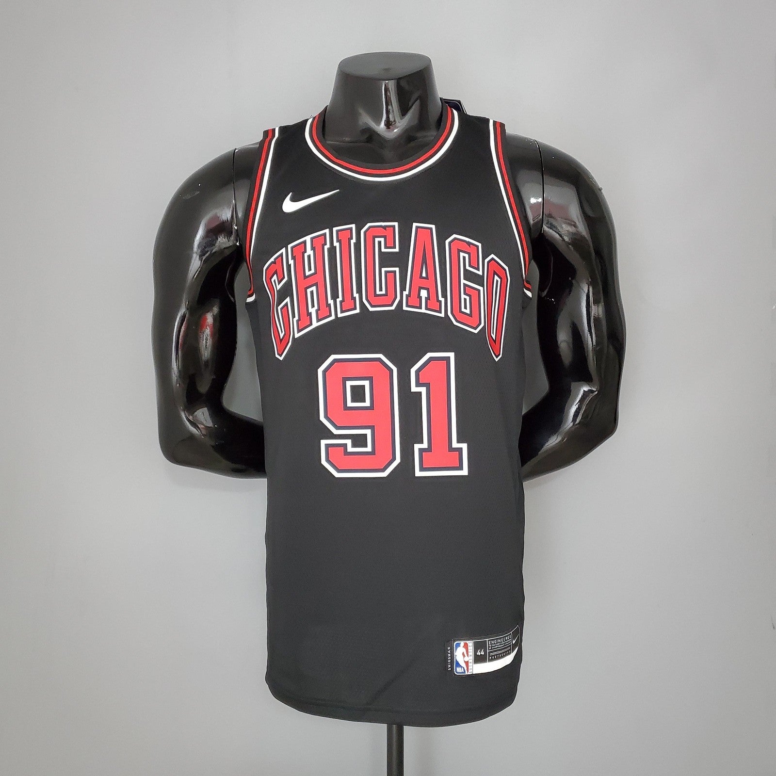 Rooman#91 Chicago Bulls Black Nba Jersey