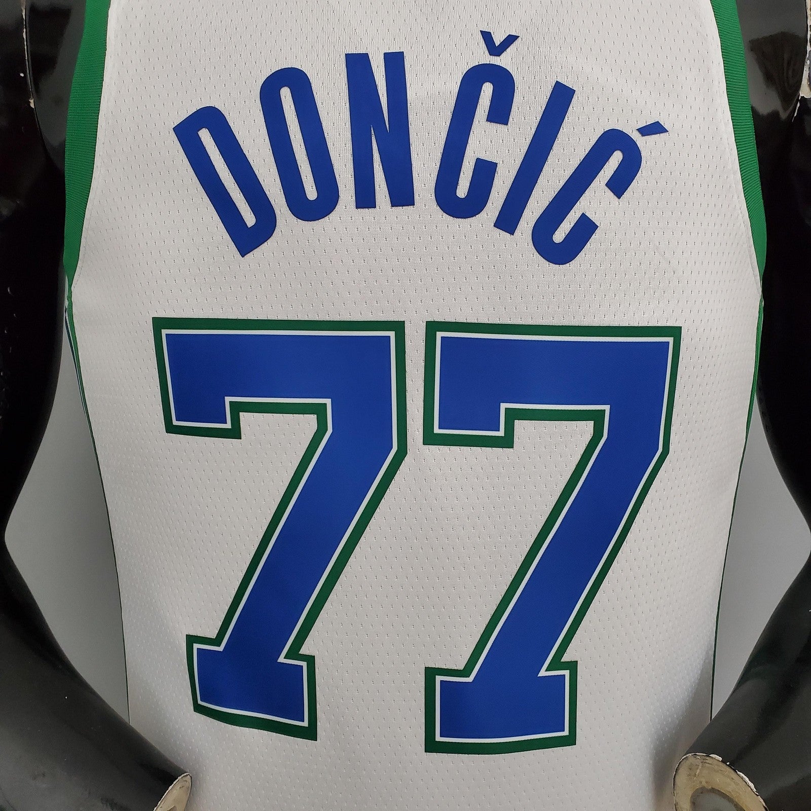 2022 Dallas Mavericks Doncic#77 Lone Ranger City Edition White and Green Nba Jersey