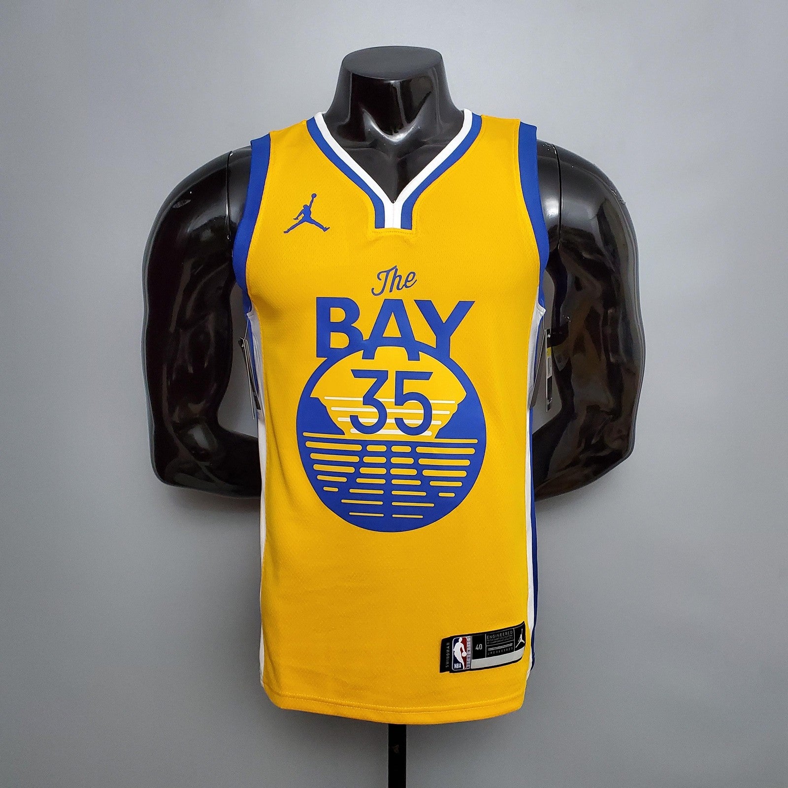New Durant#35 Golden State Warriors Yellow Nba Jersey