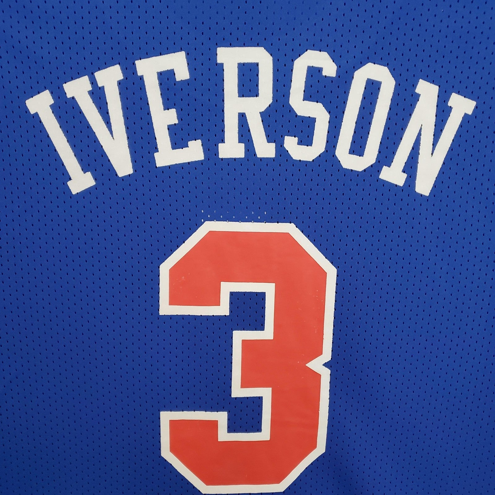 Mitchellness 76ers Blue No 3 Iverson Retro Mesh Short Sleeve