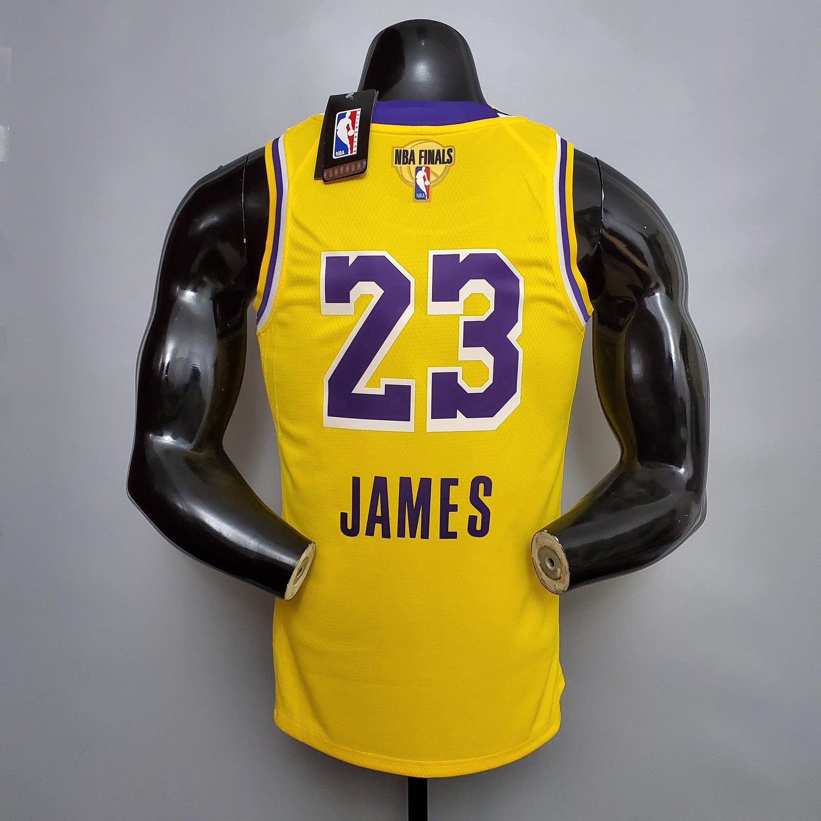 New James #23 Lakers Round Neck Yellow Nba Jersey
