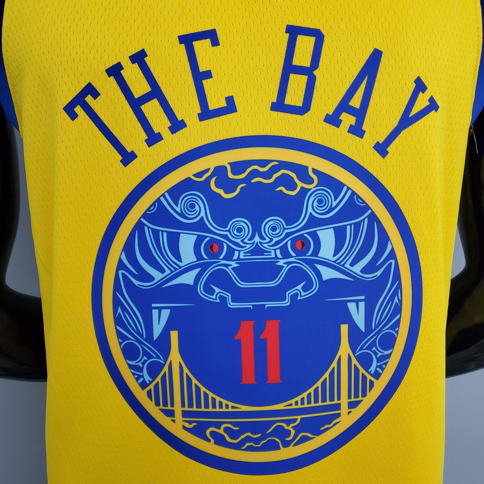 2018 Golden State Warriors Thompson#11 Chinese Dragon Robe Yellow Nba Jersey