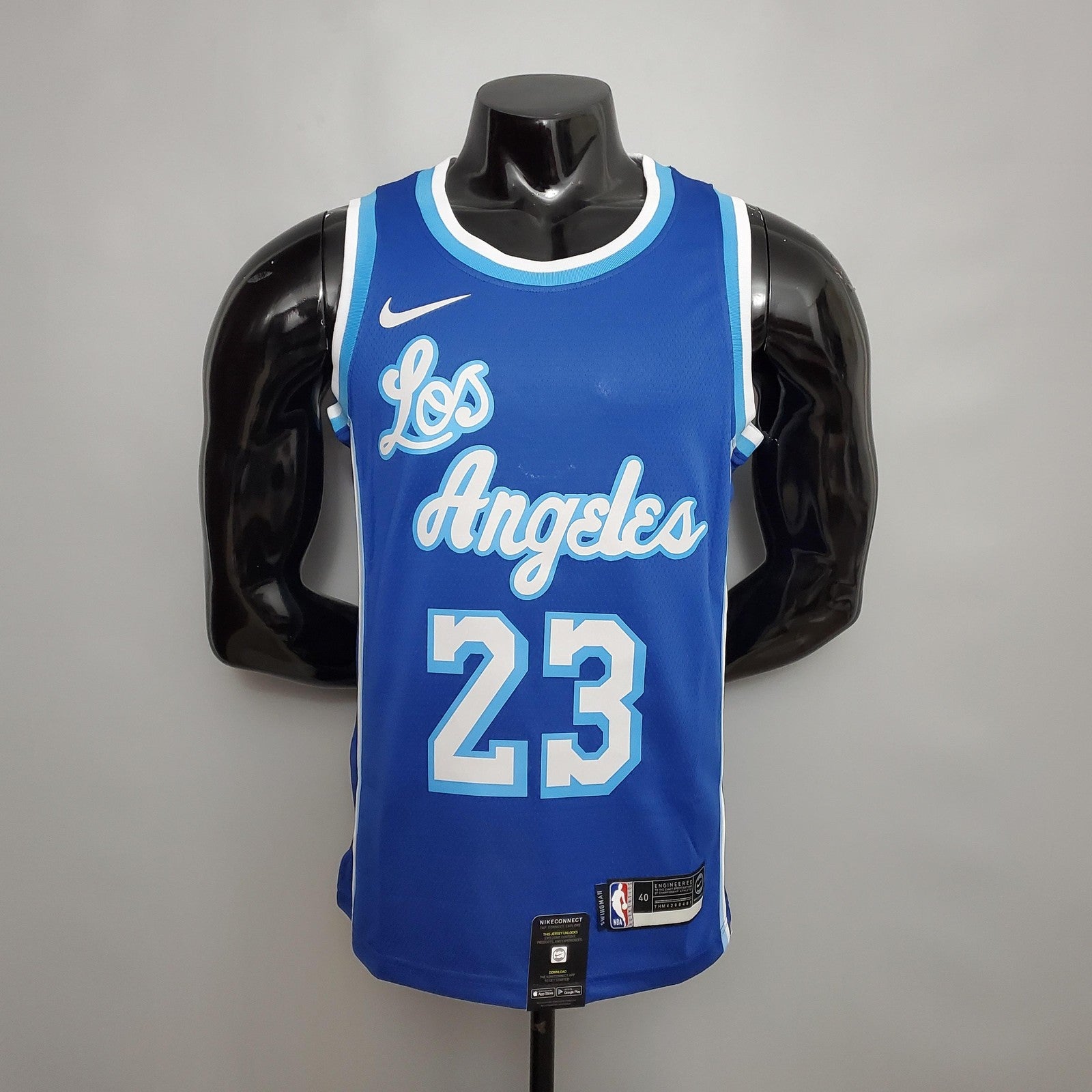 Retro Night James #23 Los Angeles Lakers Blue Nba Jersey Nike Connect Recognition