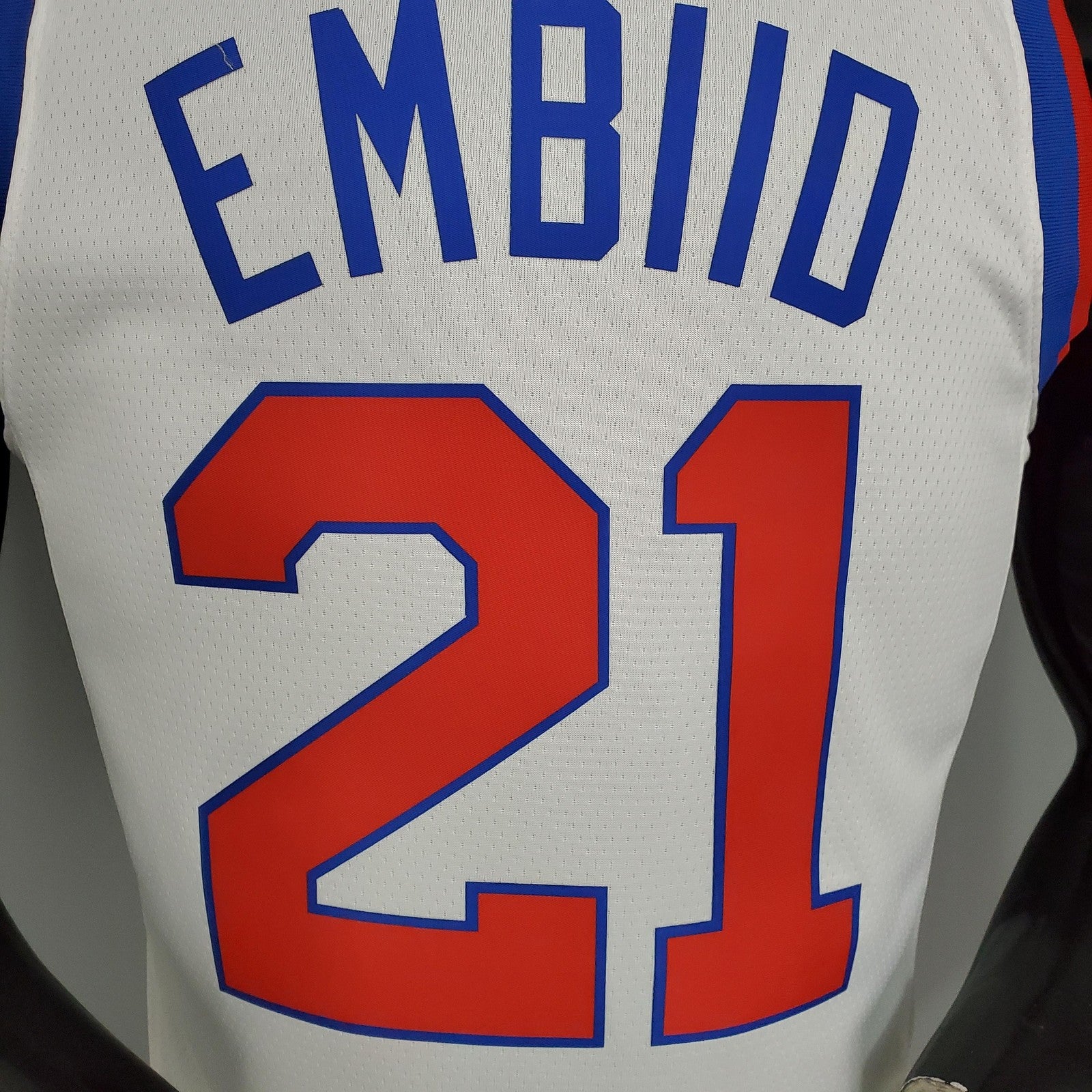 2021 Season 76ers Cursive Retro Limited Embiid#21 White Nba Jersey