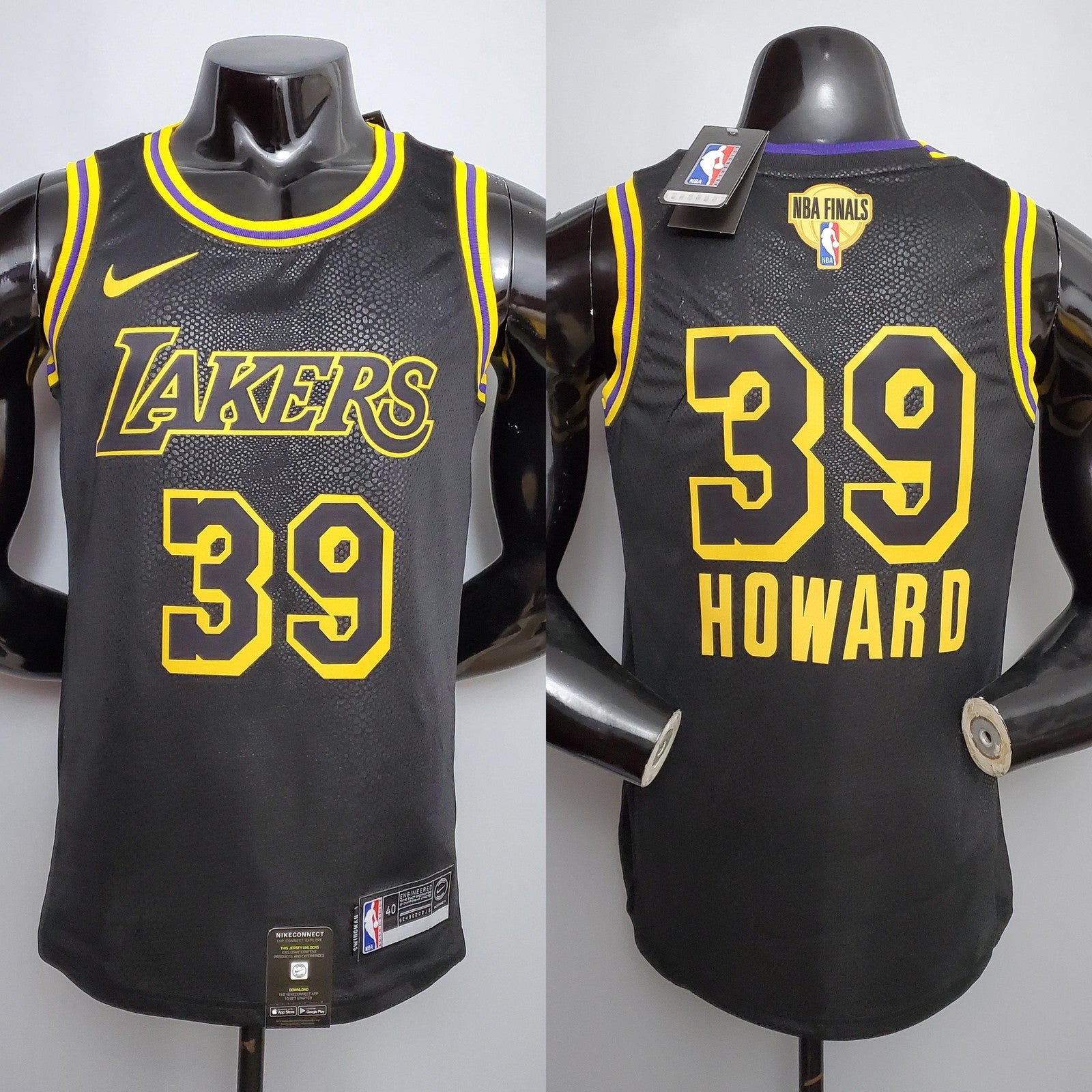 New HOWARD#39 Los Angeles Lakers black NBA jersey Nike connect recognition