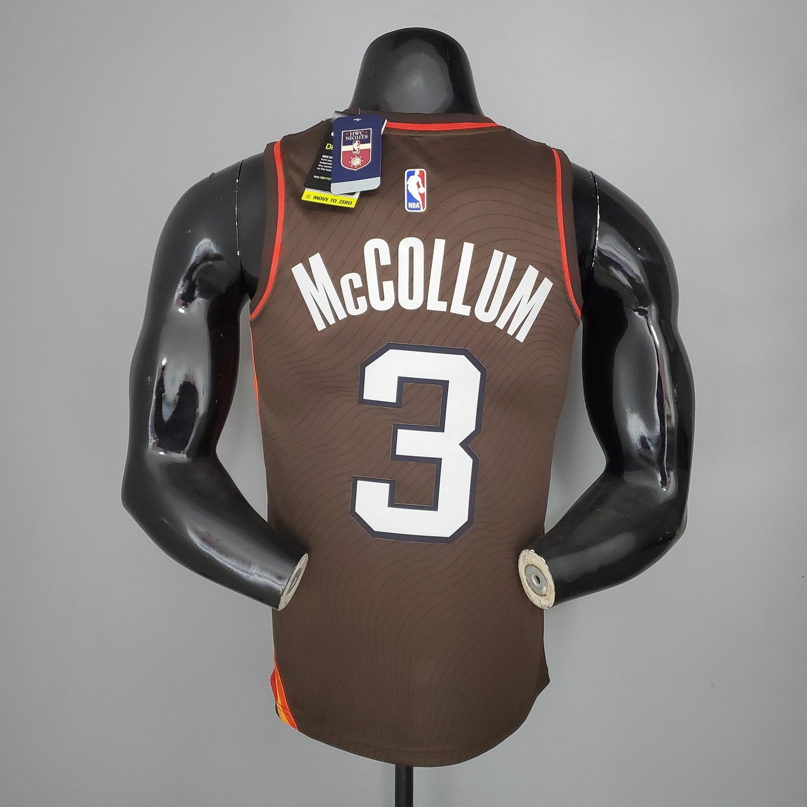 2021 Mccollum#3 Trail Blazers City Edition Brown Nba Jersey