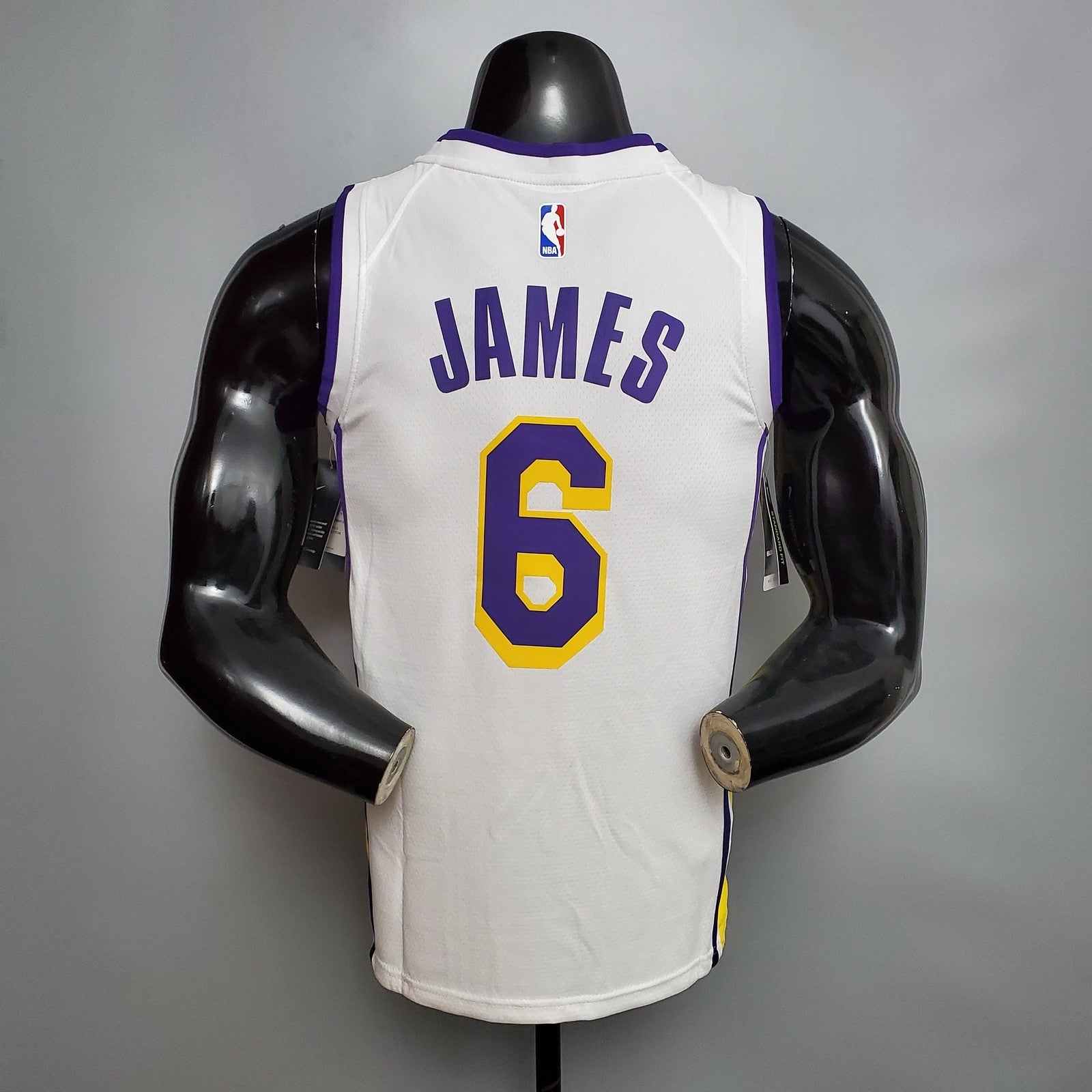 James #6 Lakers White Nba Jersey Nike Connect Recognition