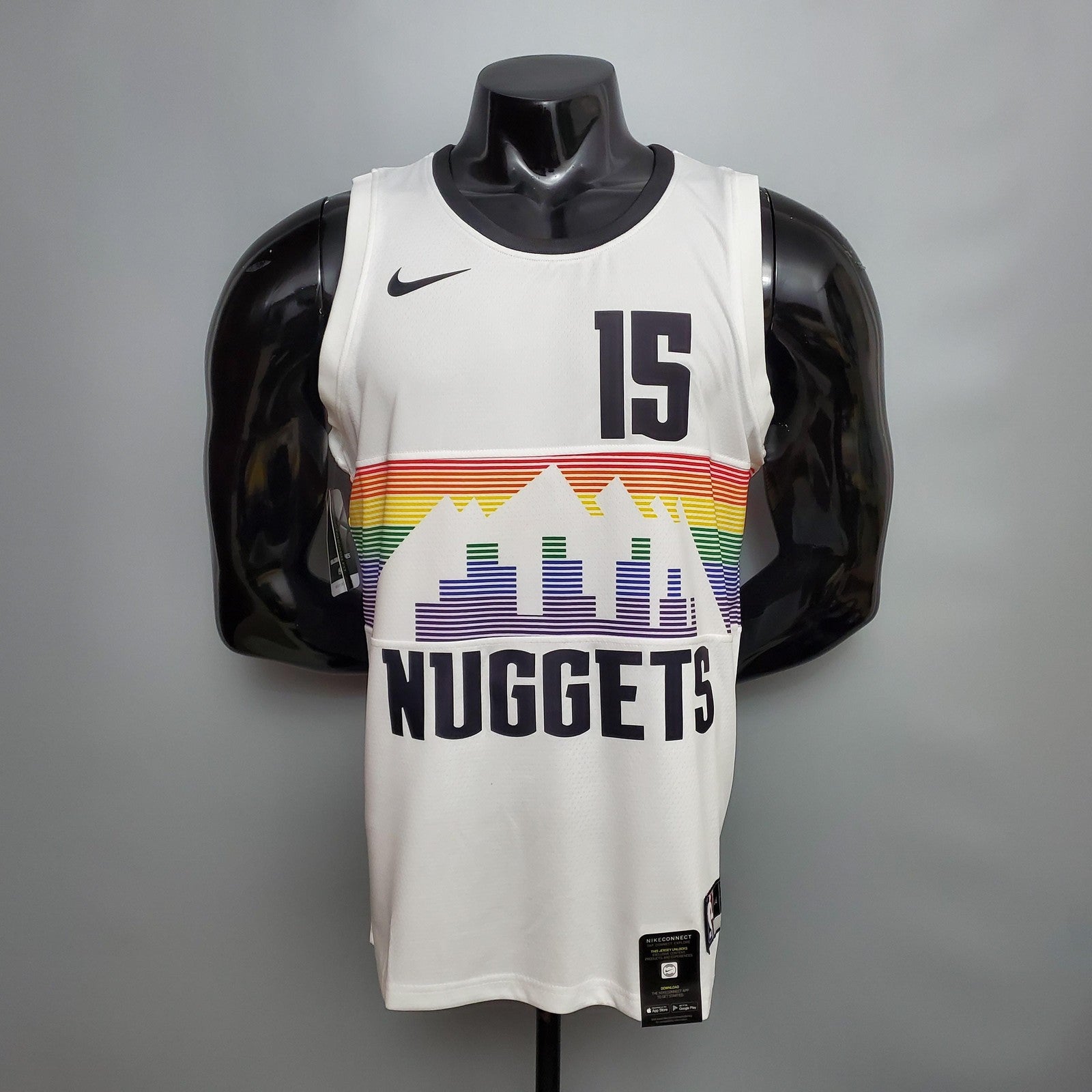 Jdkic#15 Nuggets City Edition White Jersey Nike Connect Recognition