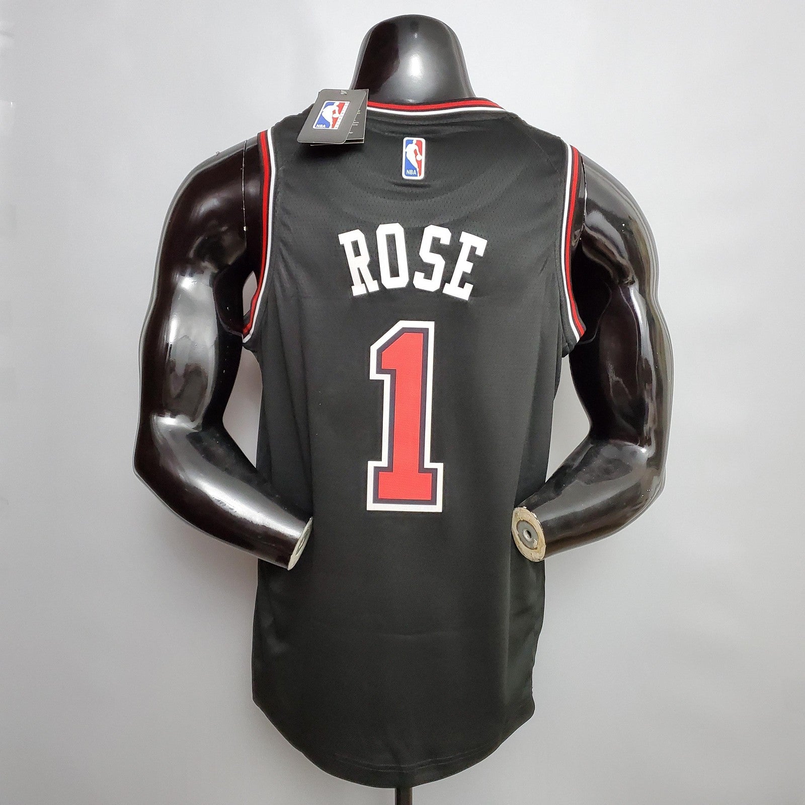 Rose #1 Chicago Bulls Black Nba Jersey Nike Connect Recognition