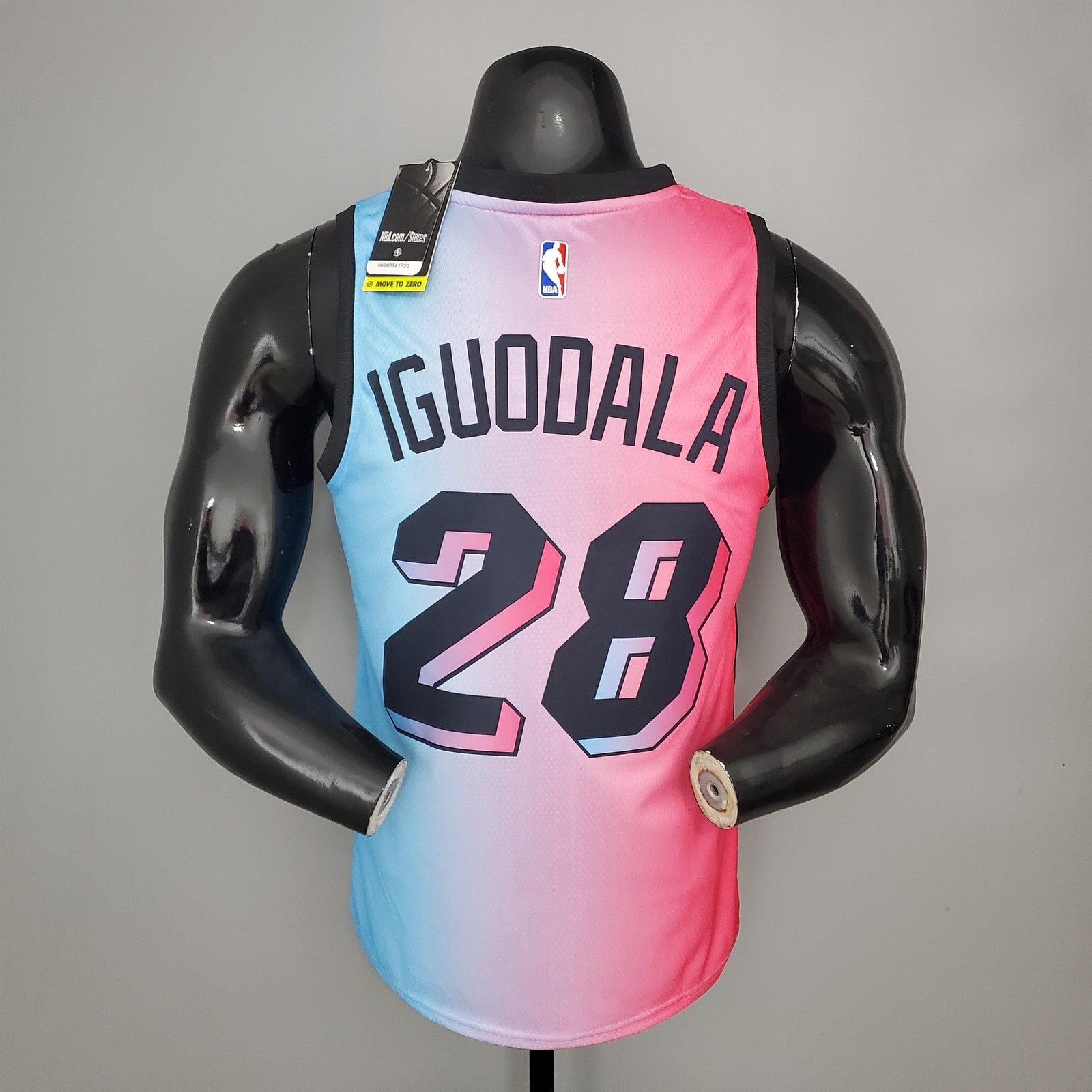 New Miami Heat Iguodala#28 City Edition Pink Blue Gradient Color (support Customization)