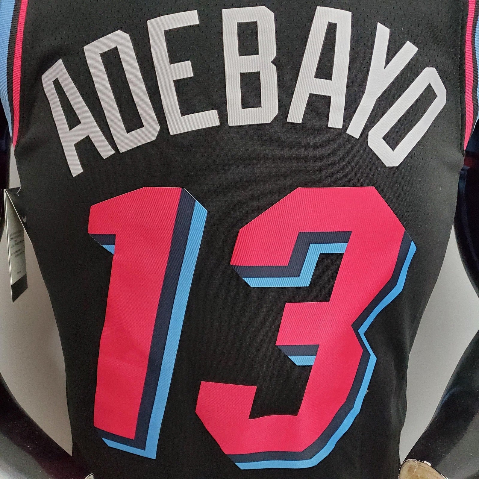 Adebayo#13 Miami Heat V Neck Black Nba Jersey Nike Connect Recognition
