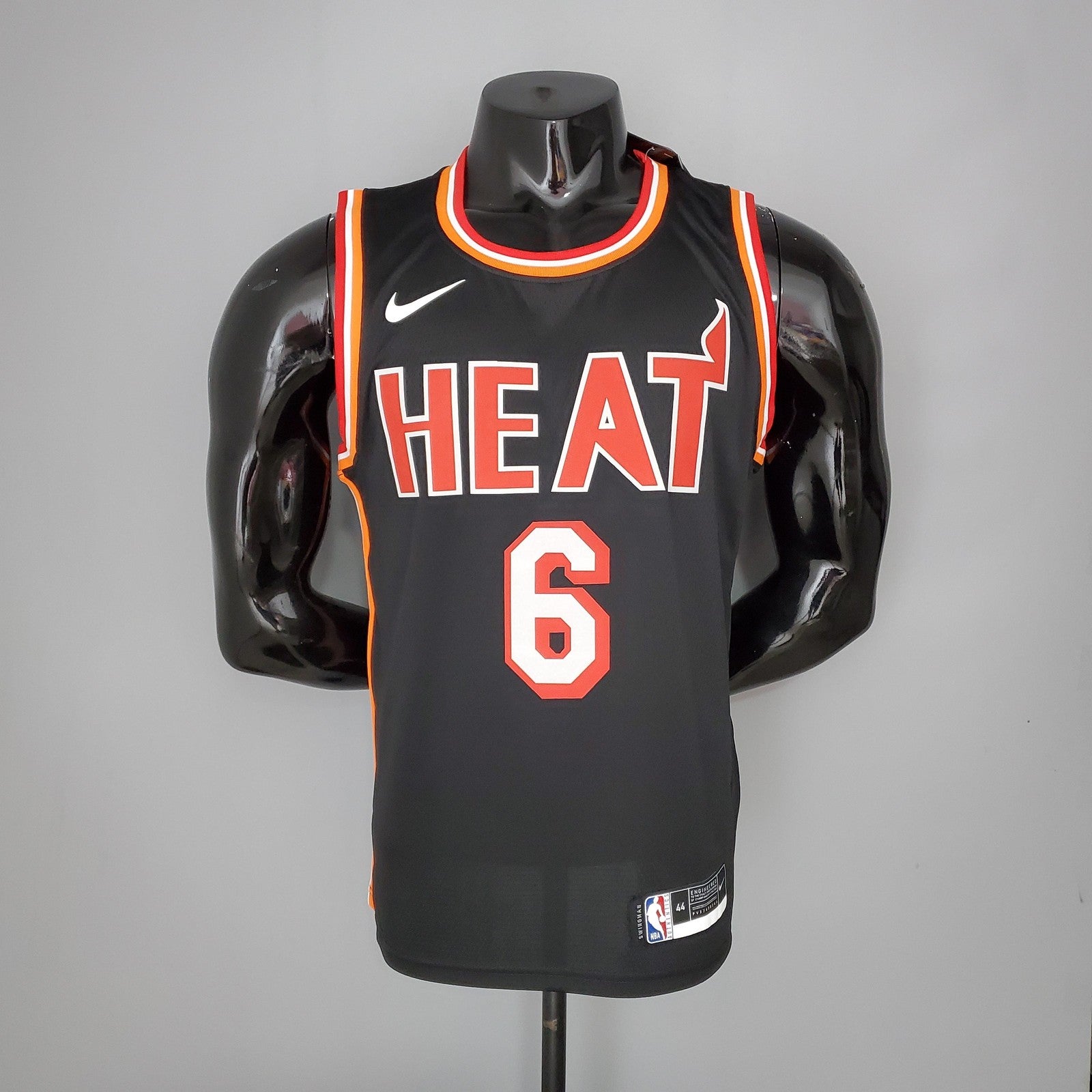 2018 James#6 Heat Retro Night Black Nba Jersey