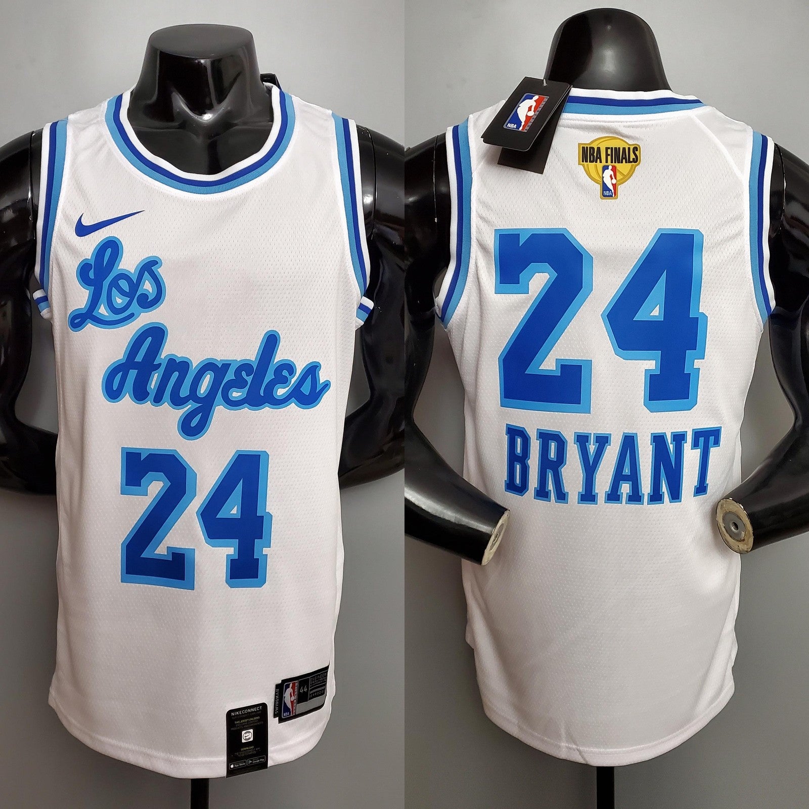 Retro Night Bryant #24 Los Angeles Lakers White Nba Jersey Nike Connect Recognition