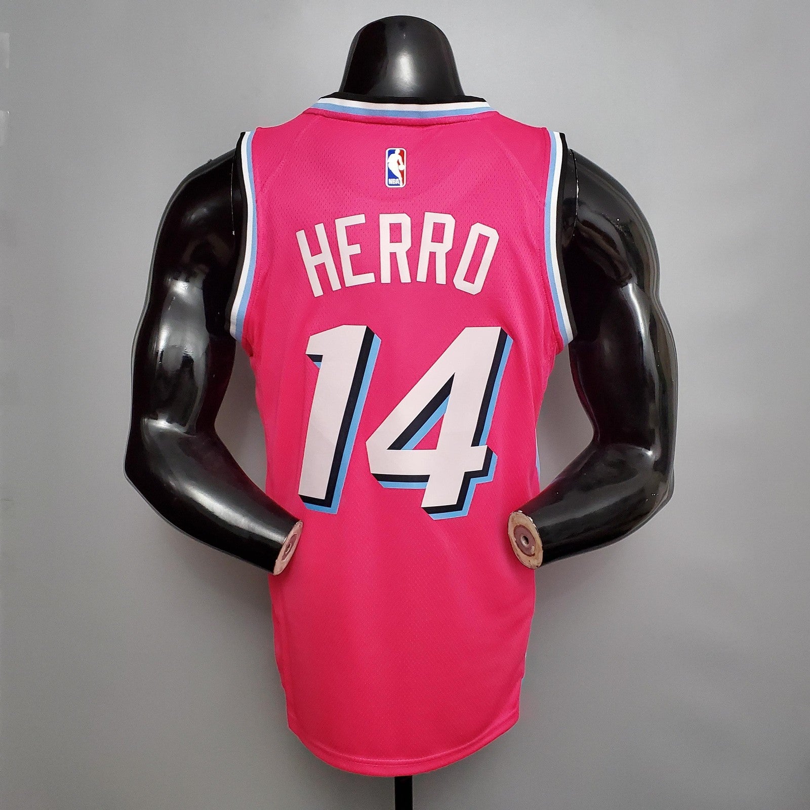 Herro#14 Miami Heat V Neck Pink Nba Jersey Nike Connect Recognition