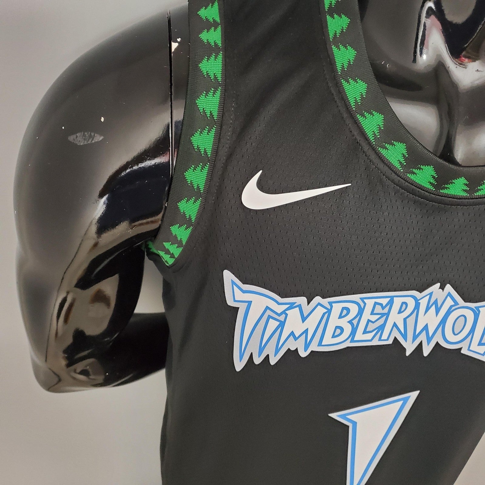 Edwards#1 2018 Retro Timberwolves Black Nba Jersey