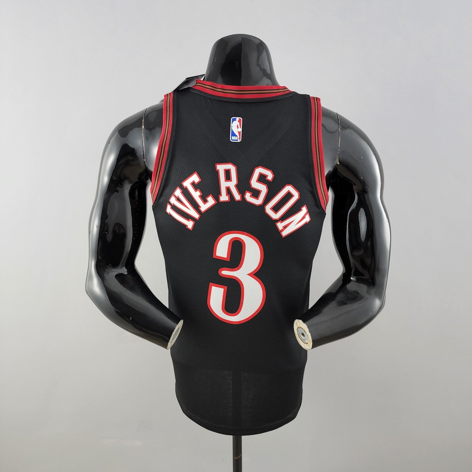 Retro Philadelphia 76ers Iverson #3 Big Meteor Black Nba Jersey