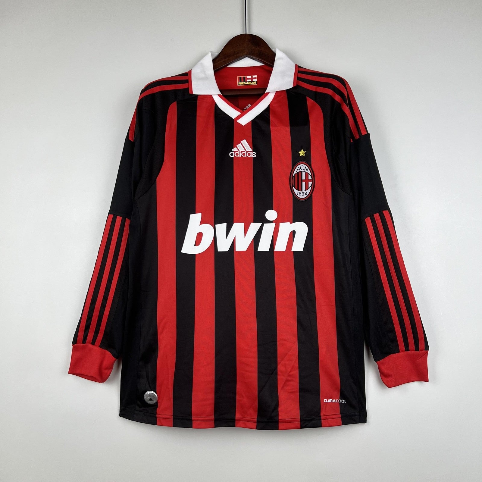Retro Long Sleeve Ac Milan 09 10 Home
