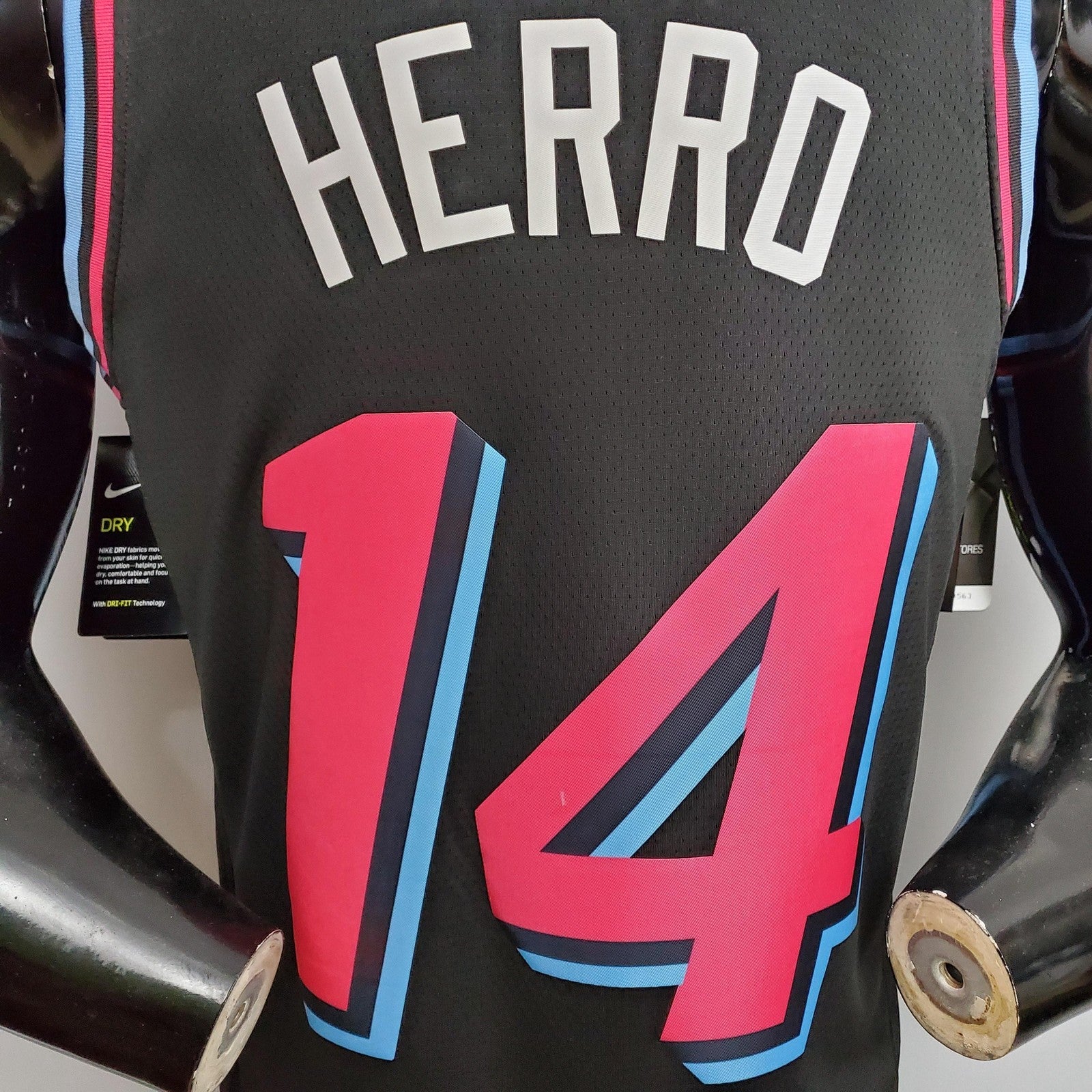 Herro#14 Miami Heat V Neck Black Nba Jersey Nike Connect Recognition