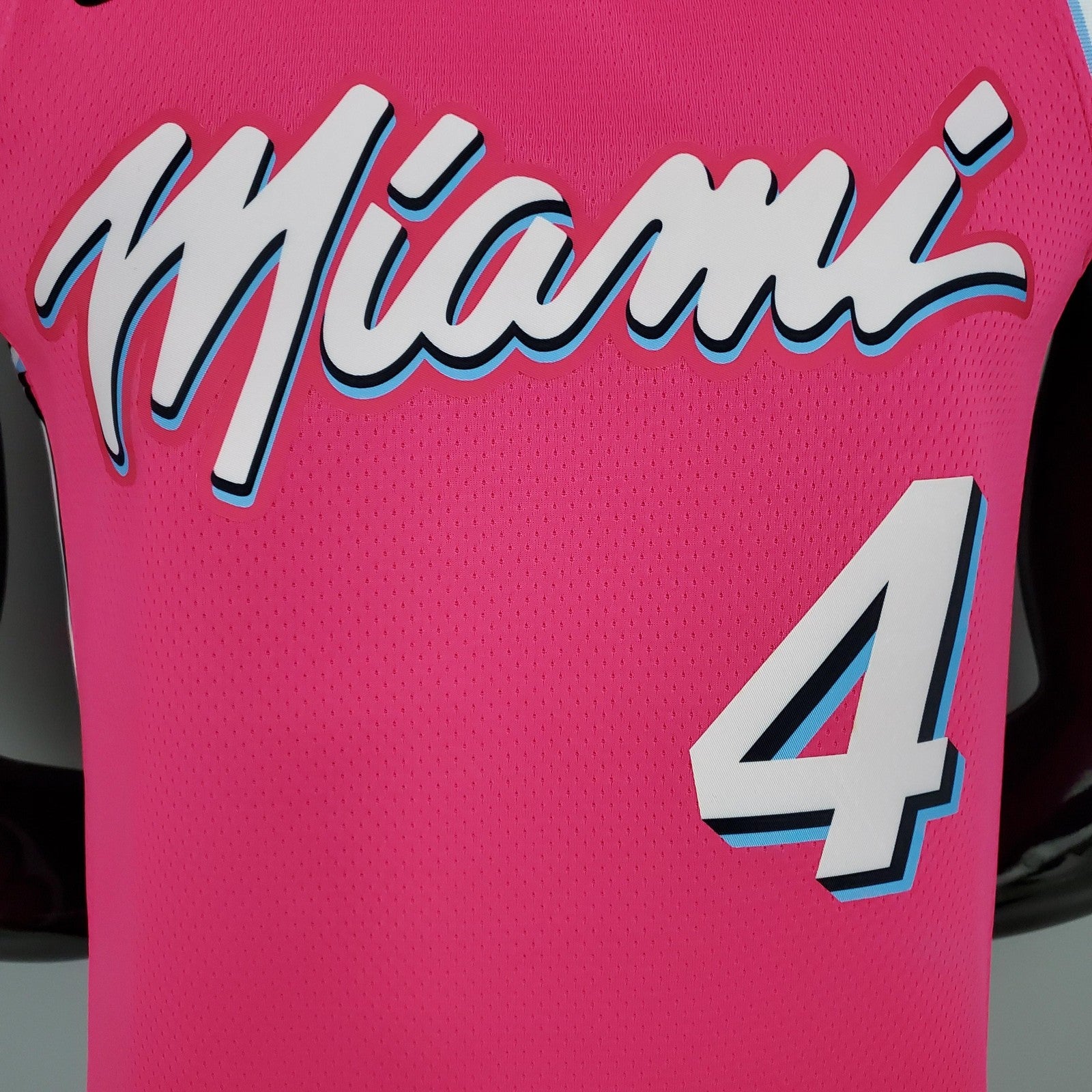 Oladipo#4 Miami Heat V Neck Pink Nba Jersey